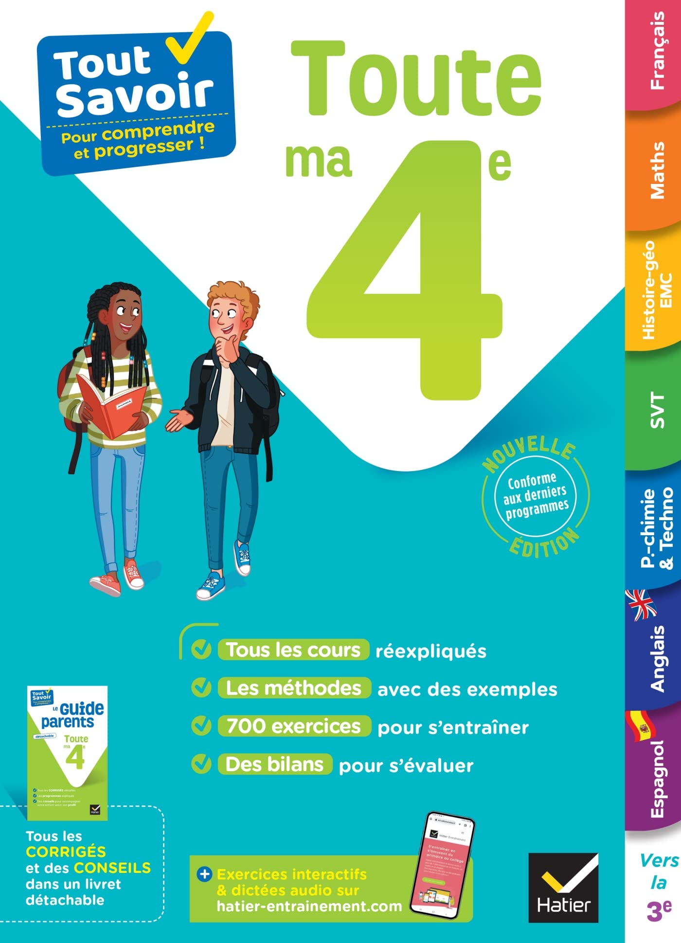 Tout savoir 4e - Tout en un: cours, méthodes et exercices dans toutes les matières 9782401095274