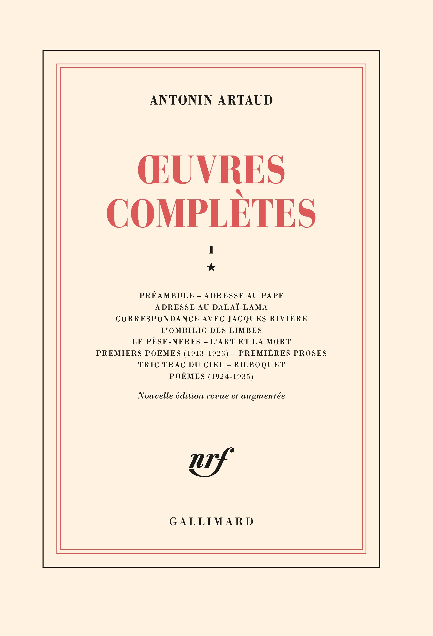 Œuvres complètes (Tome 1 Volume 1)) 9782070292332