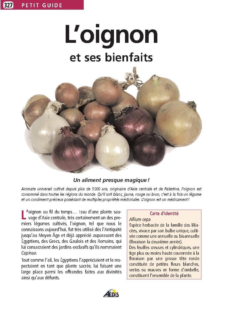 PG327 - L'oignon et ses bienfaits 9782842596477