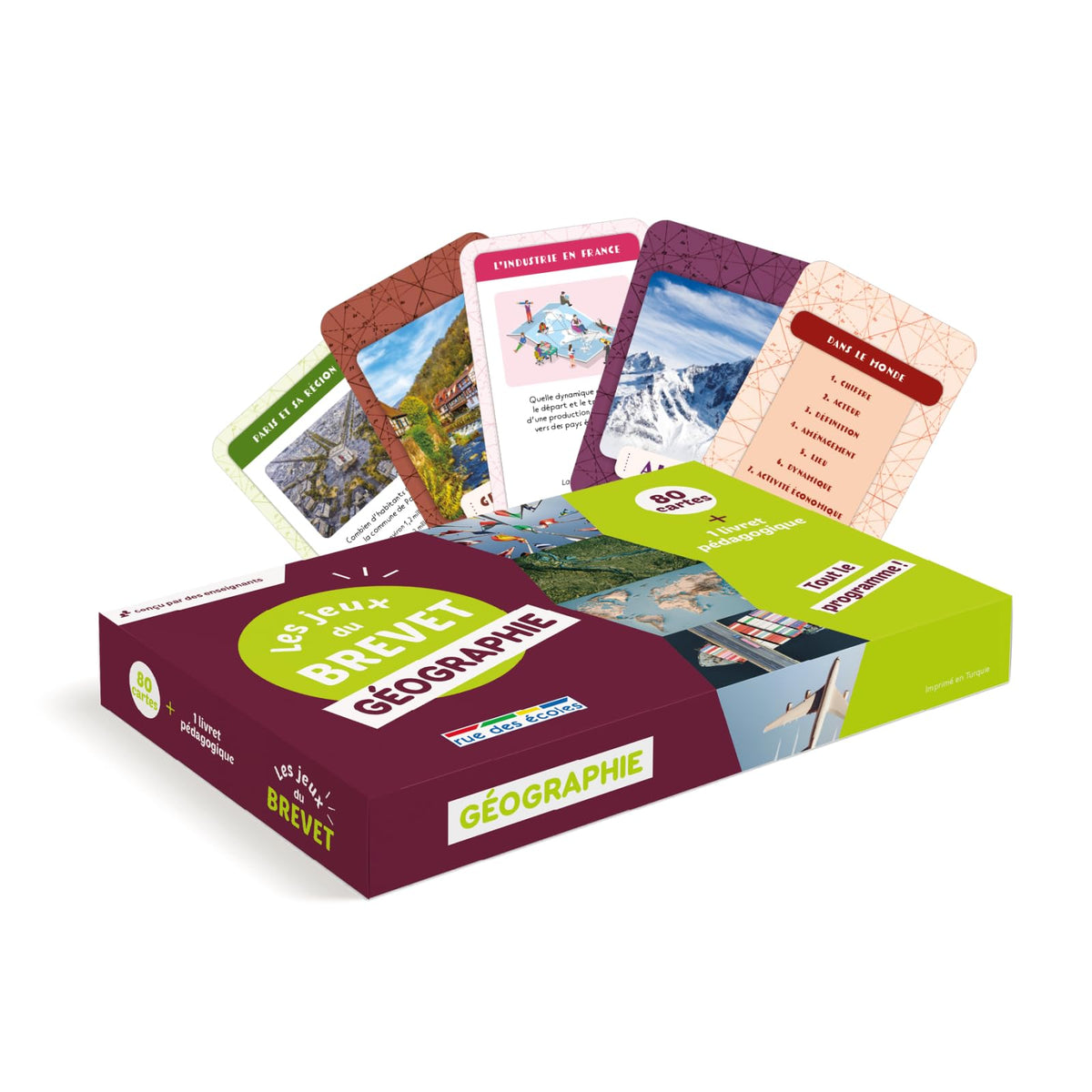Les jeux du Brevet Géographie: 80 cartes + 1 livret pédagogique 9782820814821