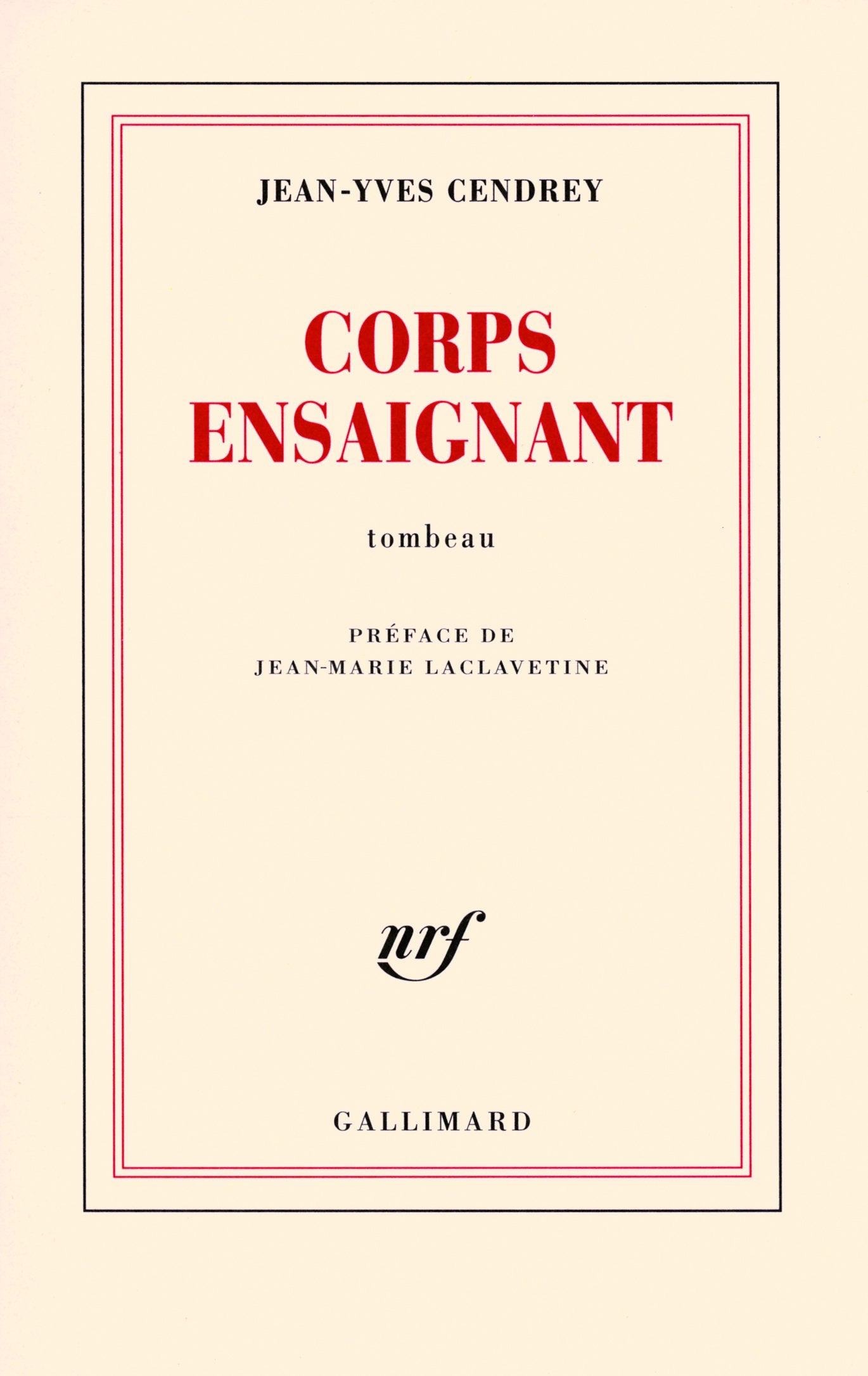 Corps ensaignant: Tombeau 9782070786091