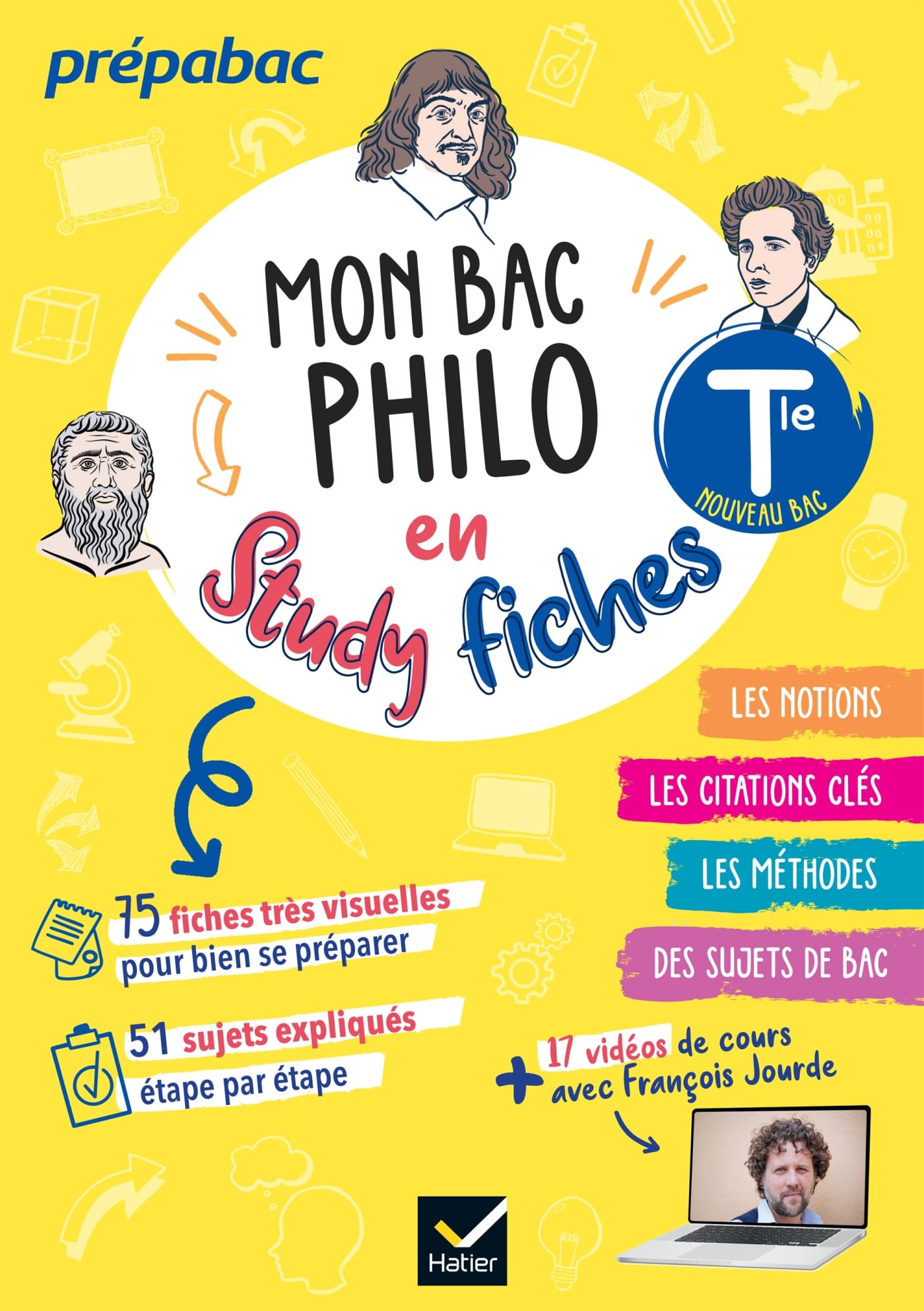 Mon bac philo en study fiches - Tle générale - Bac 2027: fiches & sujets visuels, pour réviser facilement 9782401104822