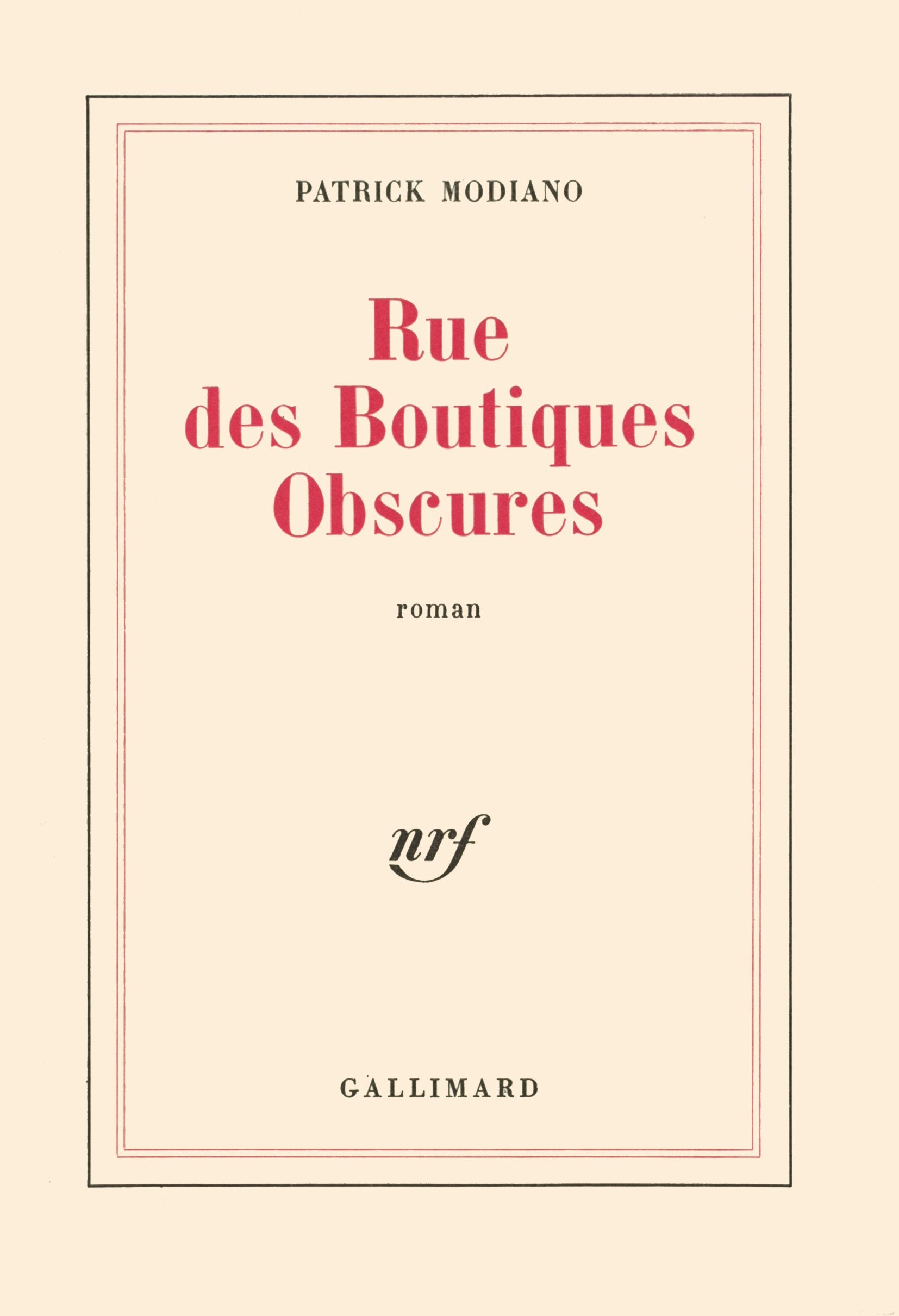 Rue des Boutiques Obscures 9782268049250