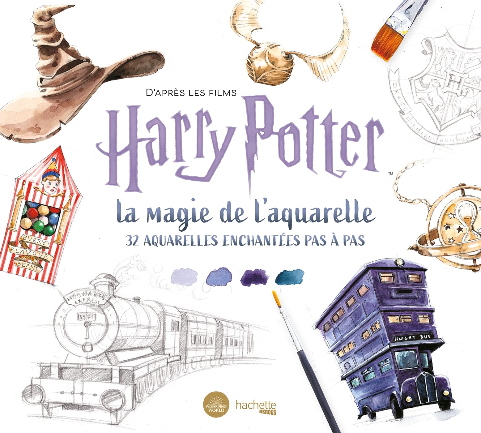 D'après les films Harry Potter : la magie de l'aquarelle: 32 aquarelles enchantées pas à pas 9782017164647
