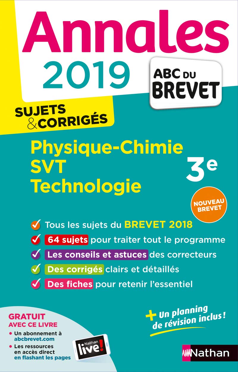 Annales ABC du Brevet 2019 - Physique-Chimie/SVT/Techno 9782091573656