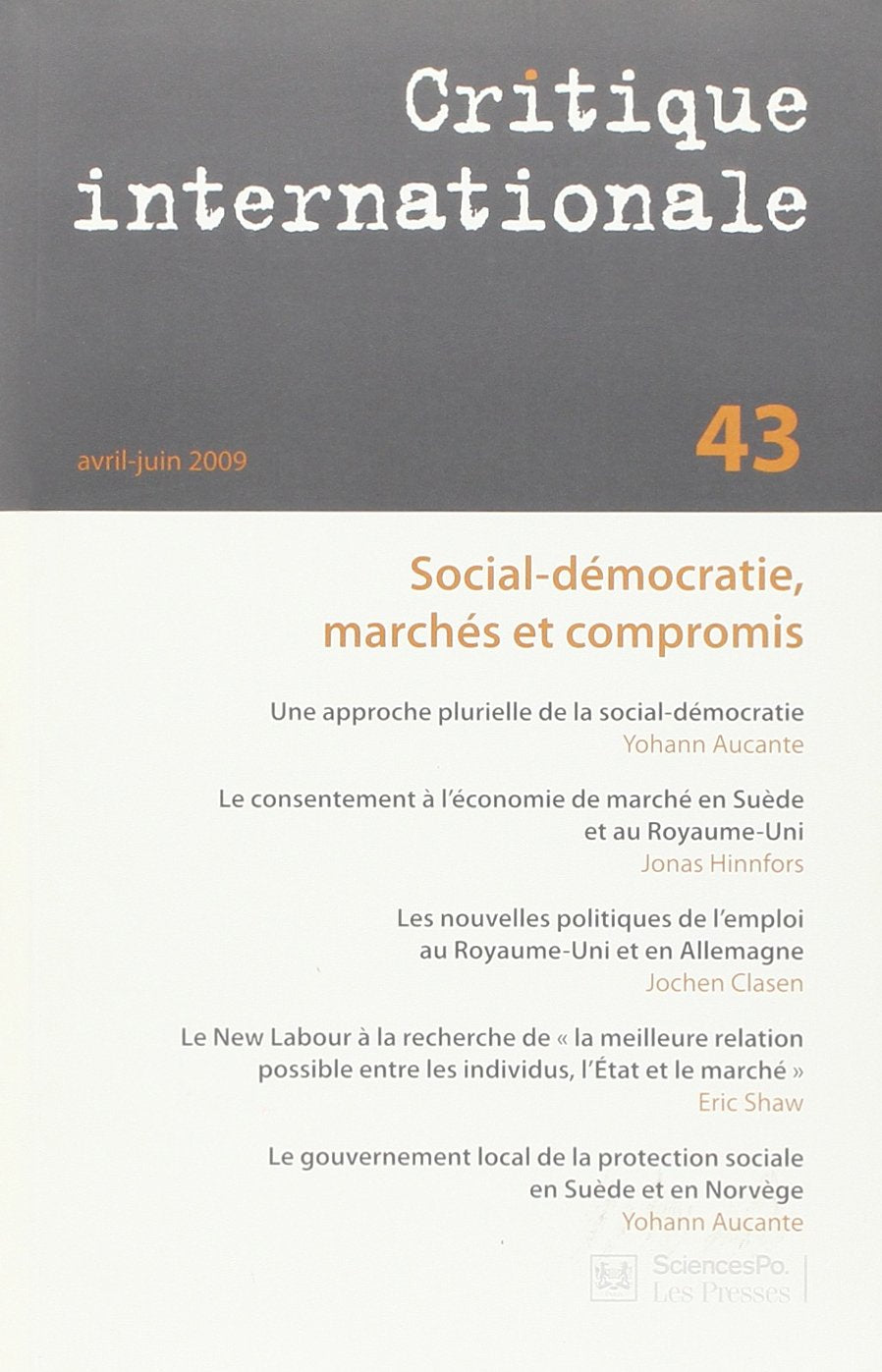 Critique Internationale, 43, Avril-Juin 2009 9782724631579