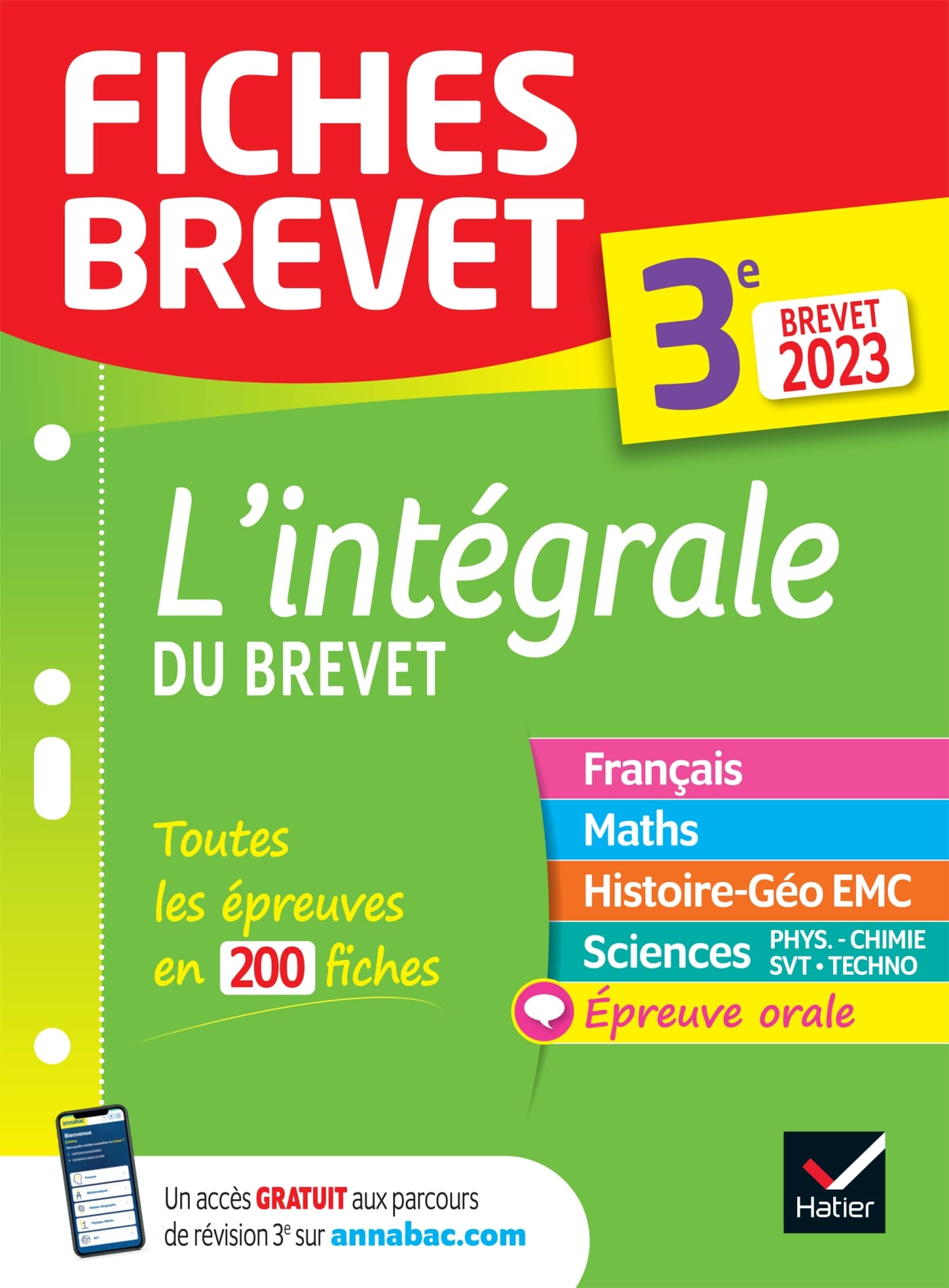 Fiches brevet L'intégrale du Brevet 2023 3e (tout-en-un): fiches de révision dans toutes les matières 9782401086692