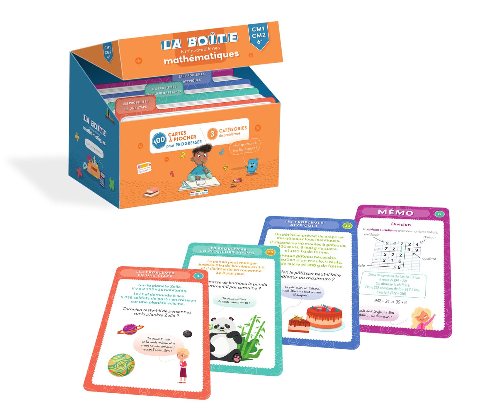 La boîte à mini-problèmes mathématiques - CM1-CM2-6e: 100 cartes à piocher pour progresser 9782820816733