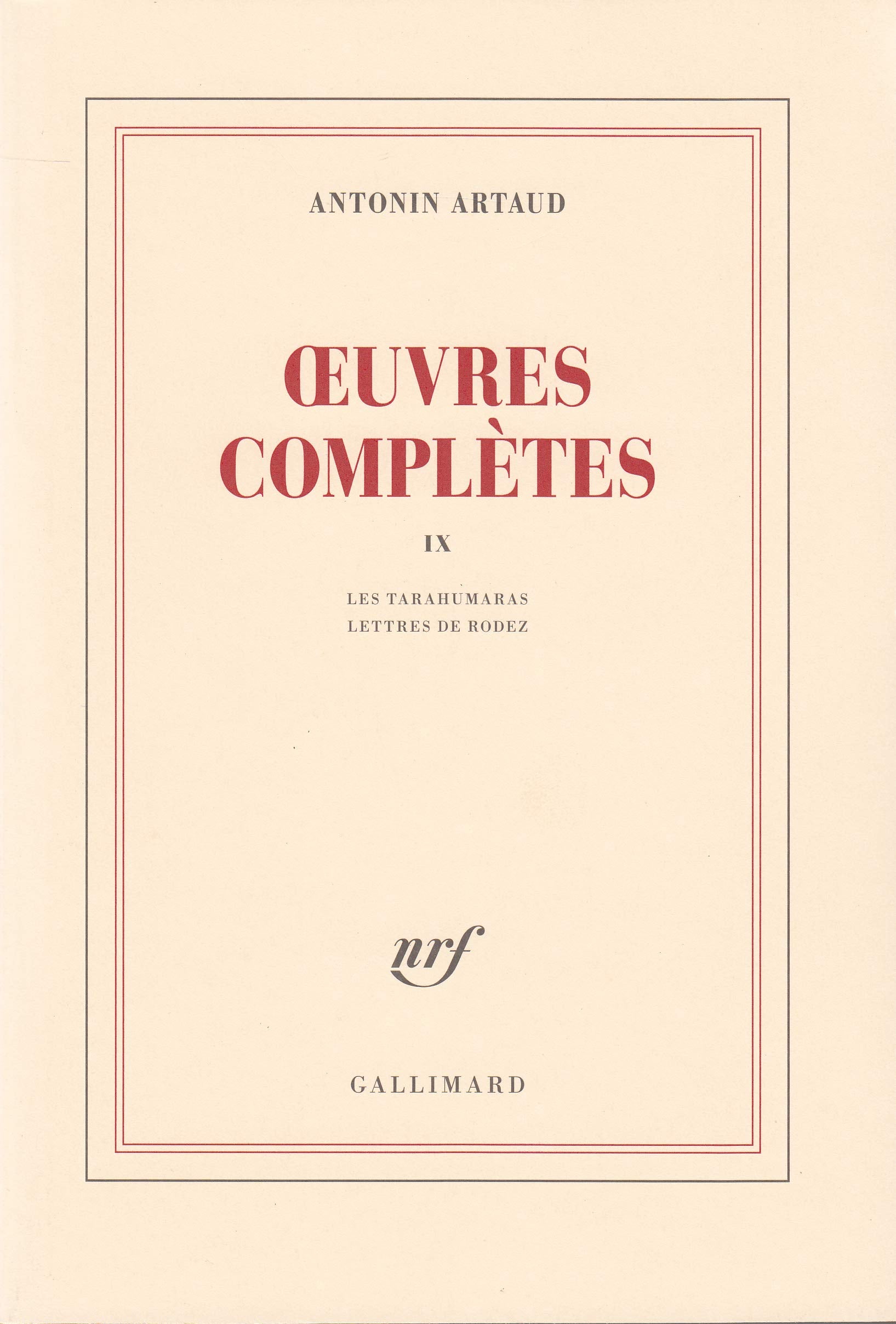 Œuvres complètes (Tome 9) 9782070289790
