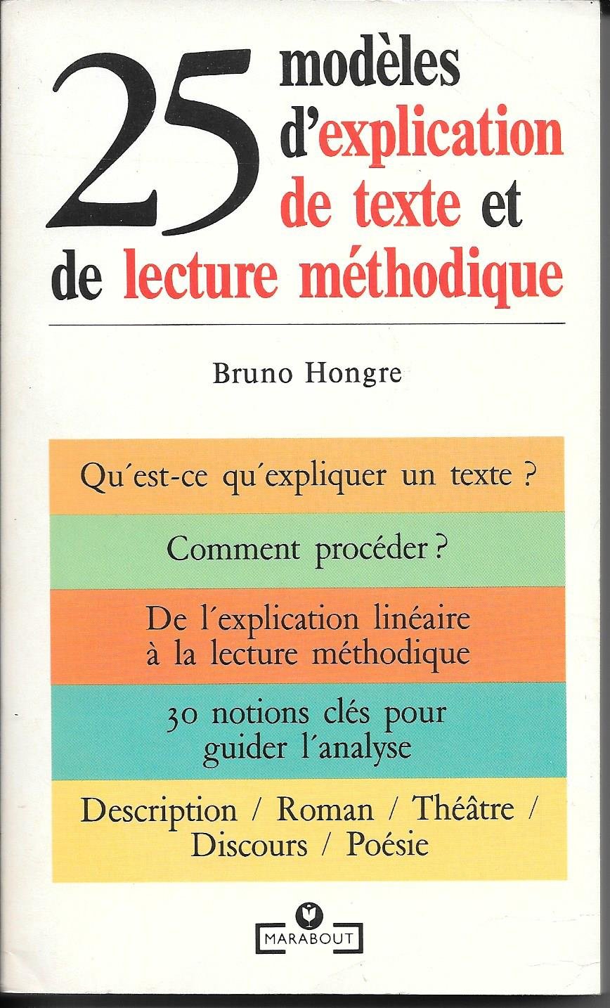 25 modèles d'explication de texte et de lecture méthodique 9782501019156