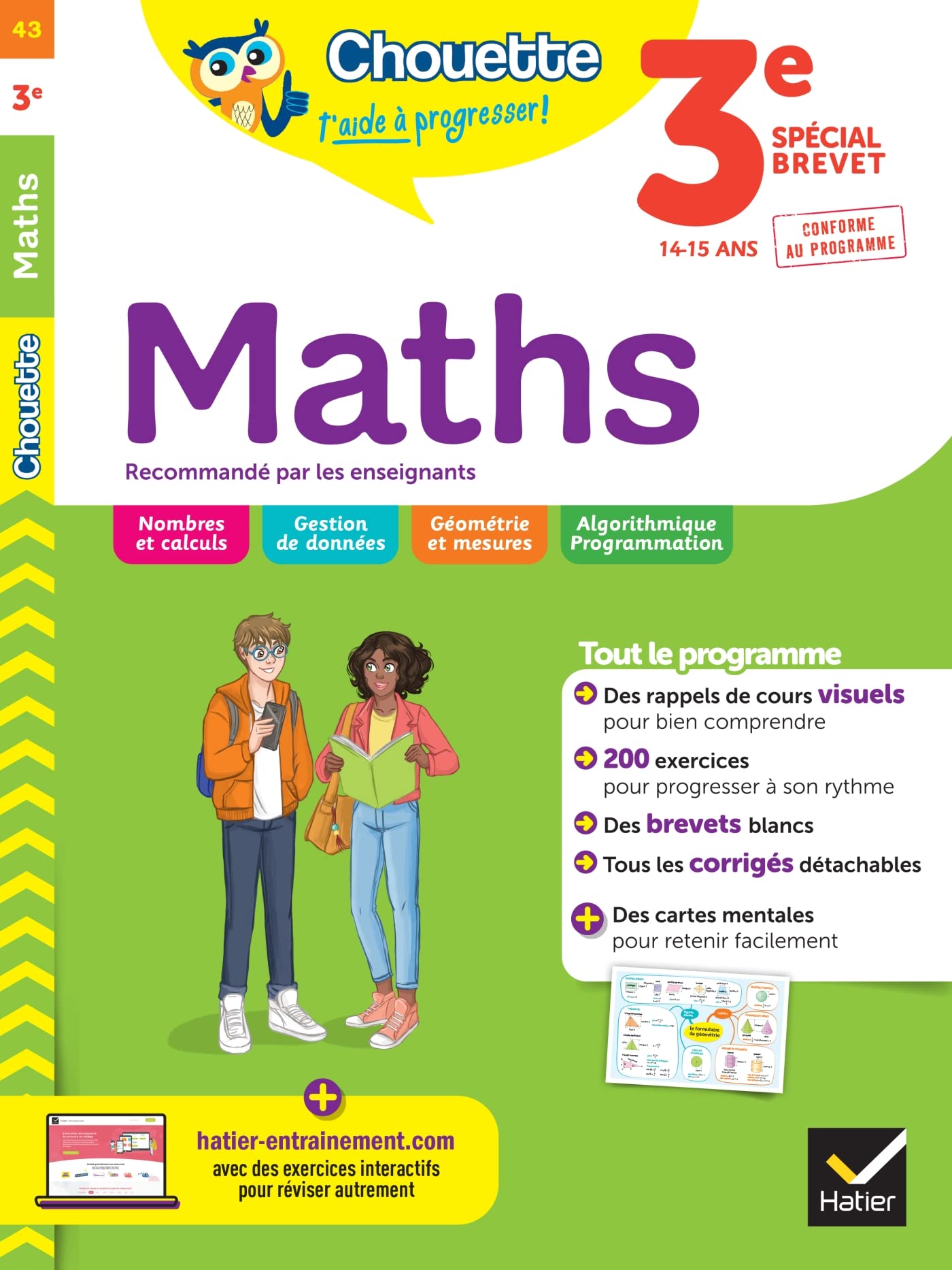 Chouette - Maths 3e: cahier de révision et d'entraînement recommandé par les enseignants 9782401085008