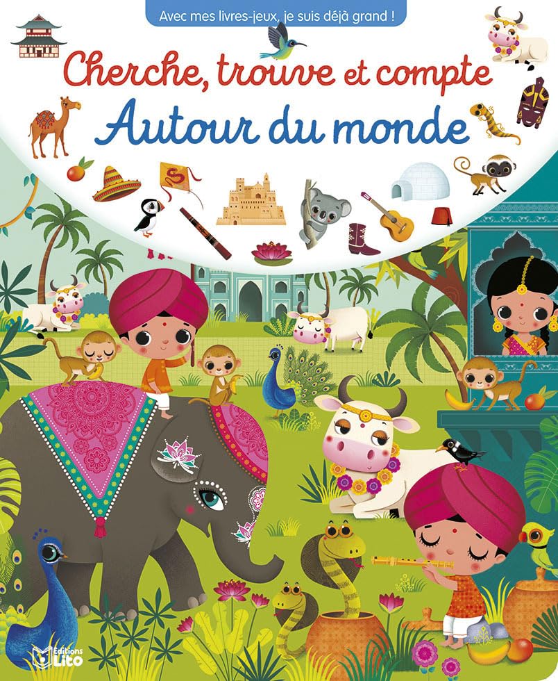 Avec mes livres jeux, je suis déjà grand ! : Cherche, trouve et compte: Autour du monde - Dès 3 ans 9782244303628