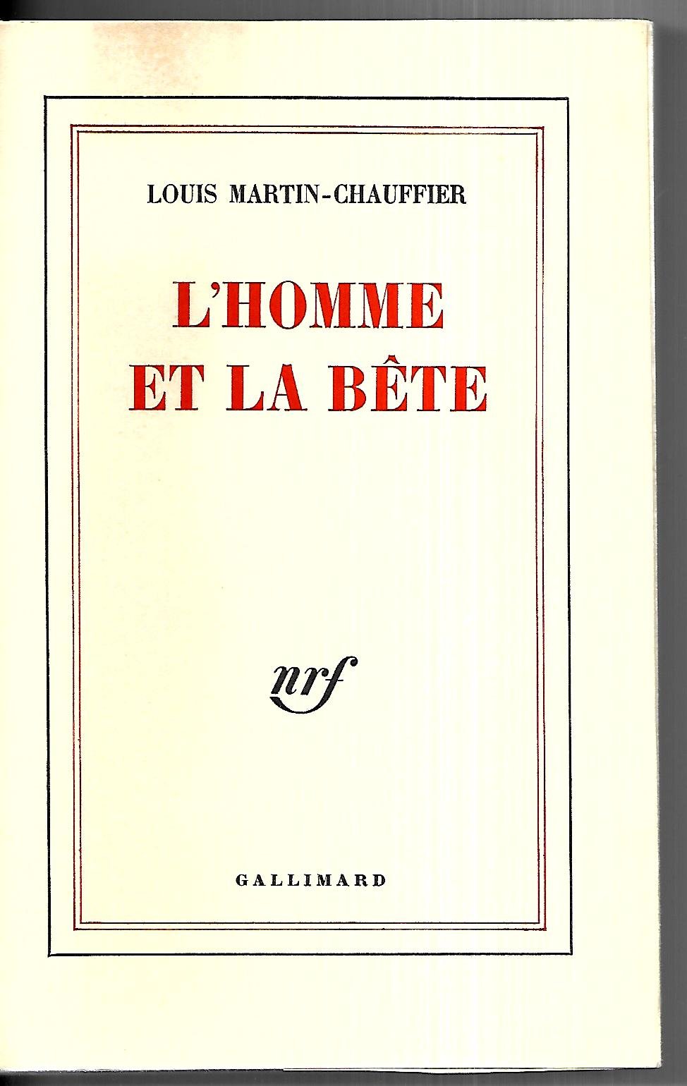L'HOMME ET LA BETE 9782070242283