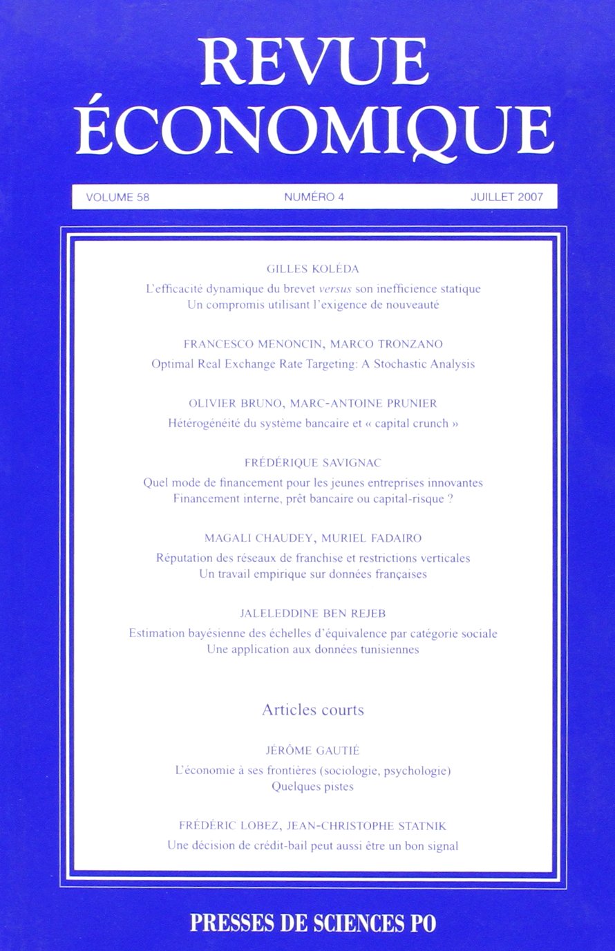 Revue économique, N° 58 : 9782724630749