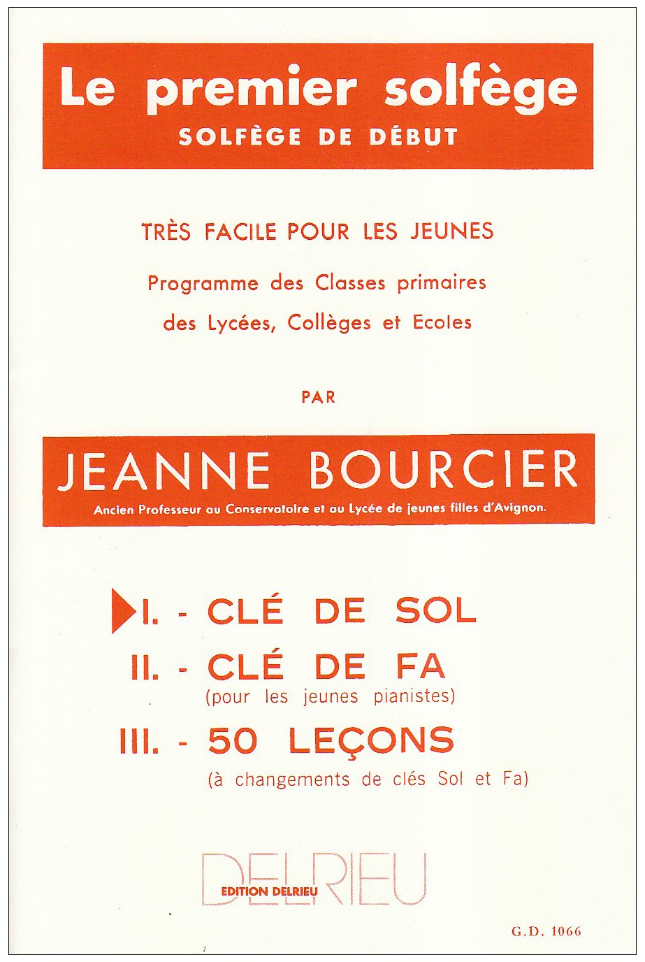 Premier solfège Volume 1 - Clé de Sol 9790231705140
