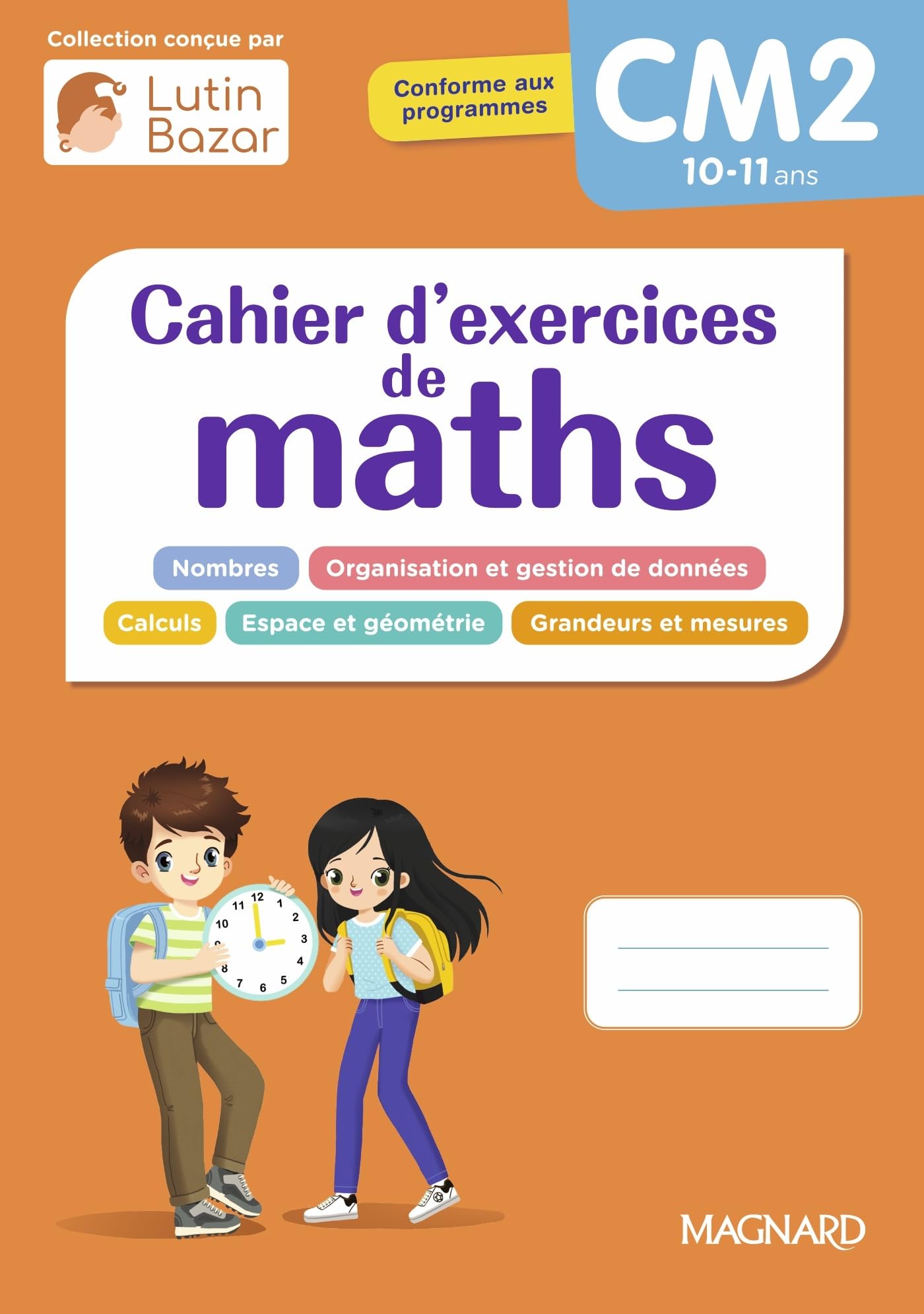 Cahier d'exercices maths CM2: Une collection conçue par Lutin Bazar 9782210783676