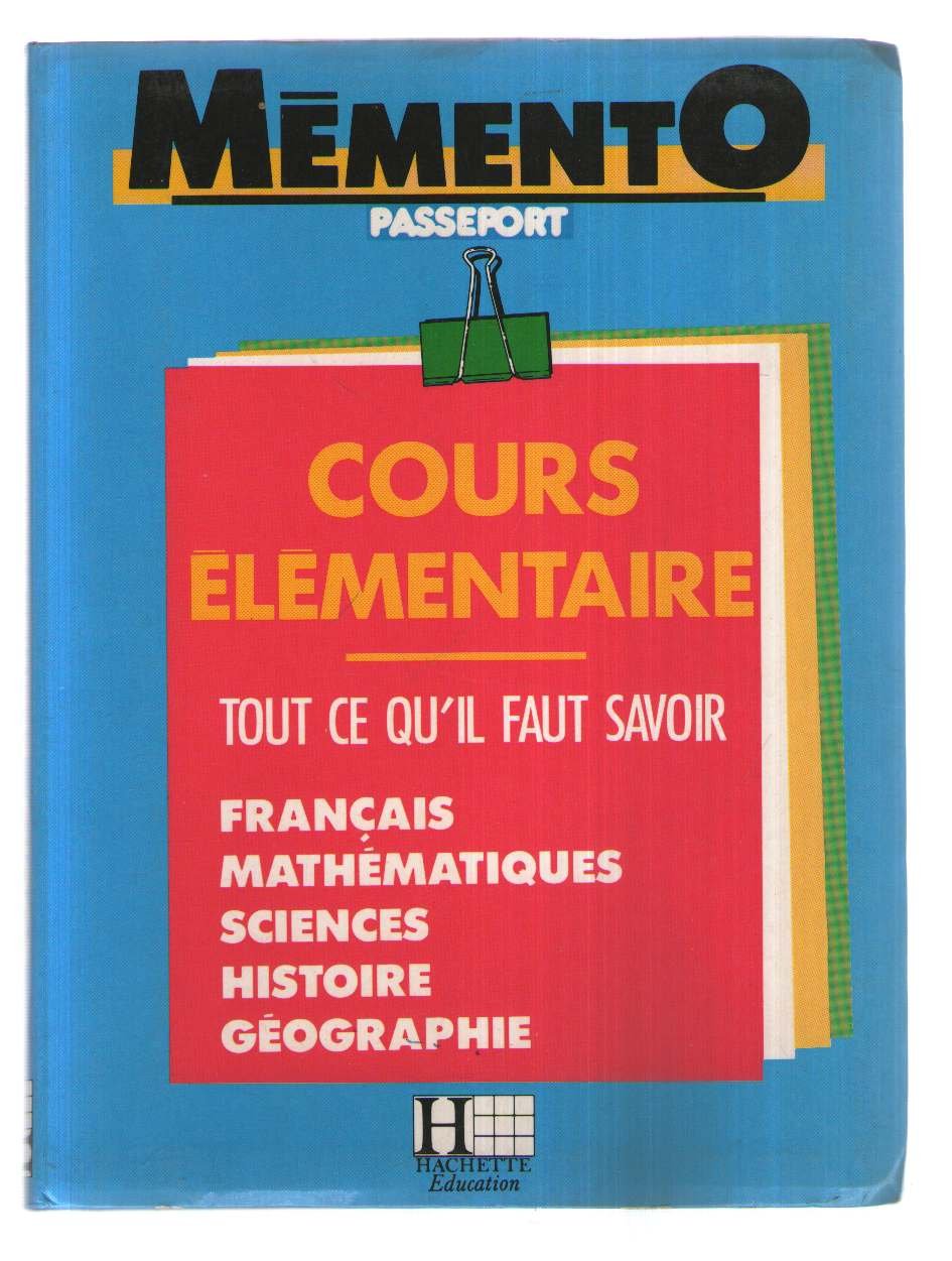 Memento Passeport Cours Elementaire 9782010122699