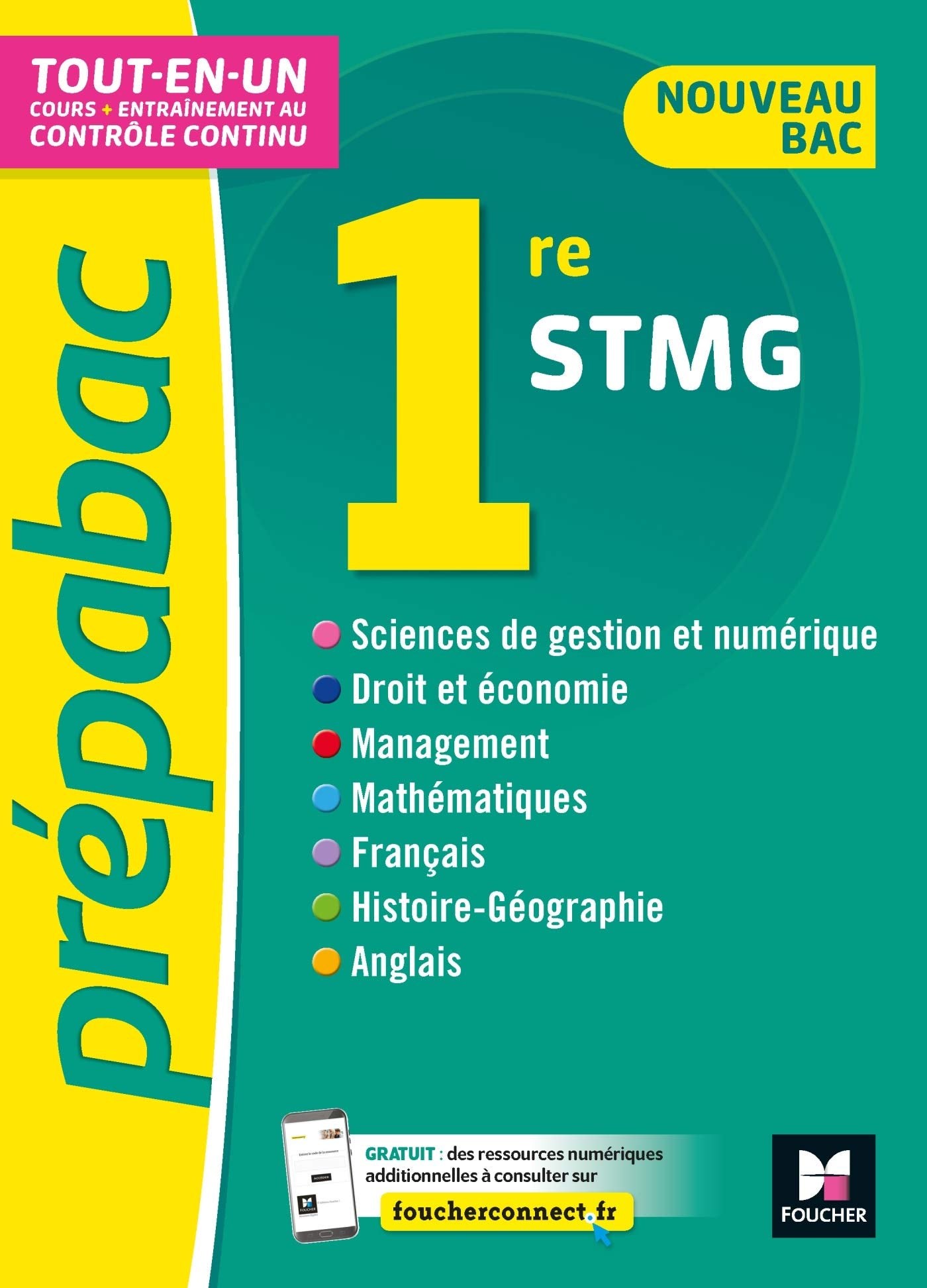 PREPABAC 1re STMG -Bac 2022 - Toutes les matières - Cours et contrôle continu 9782216154937