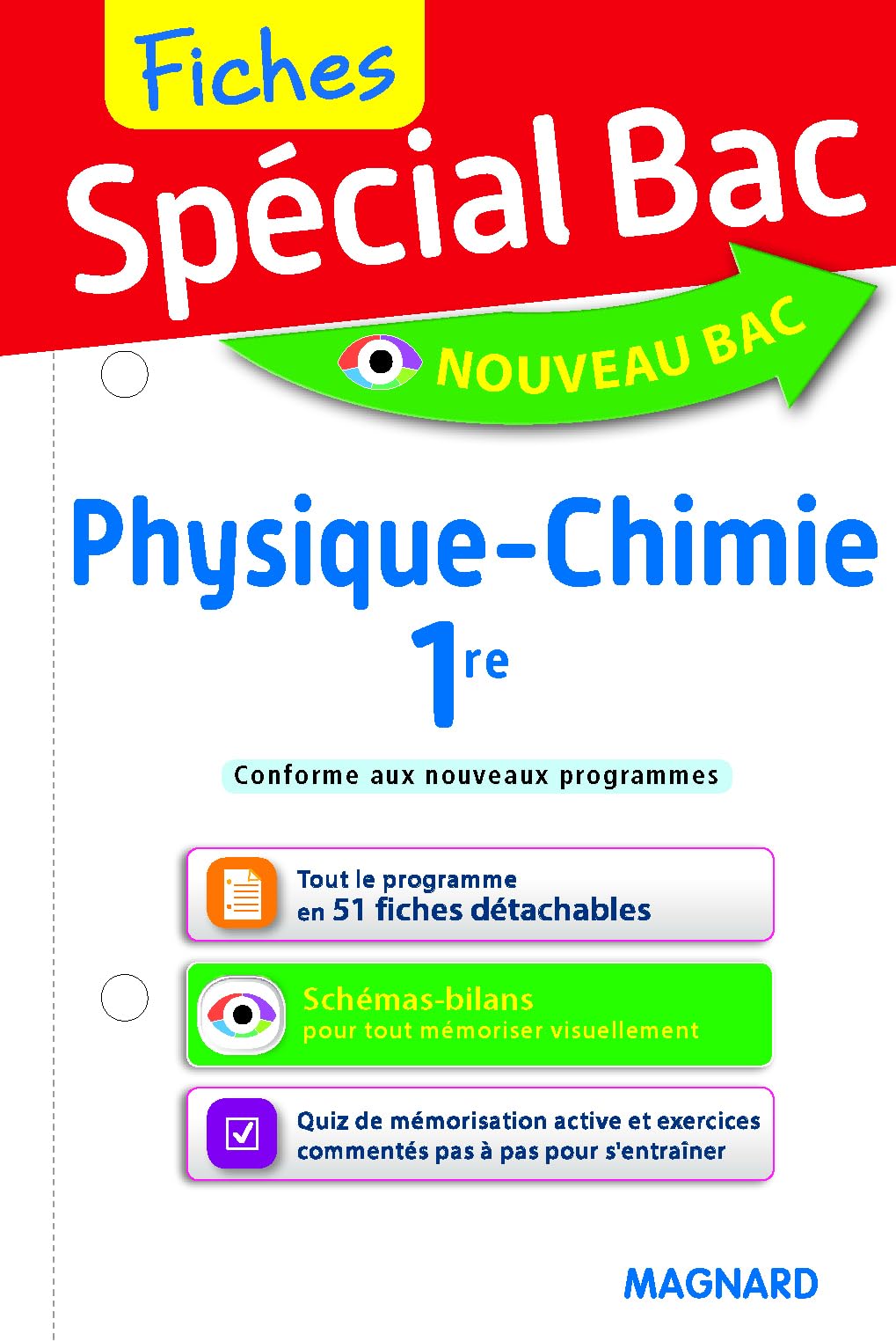 Spécial Bac Fiches Physique-Chimie 1re: Tout le programme en 51 fiches, mémos, schémas-bilans, exercices et QCM 9782210762985
