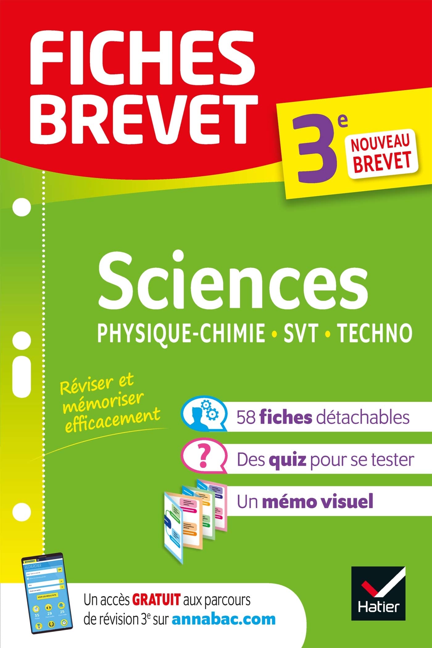 Fiches brevet Sciences 3e : Physique-Chimie, SVT, Technologie - Brevet 2023: fiches de révision & quiz 9782401061774