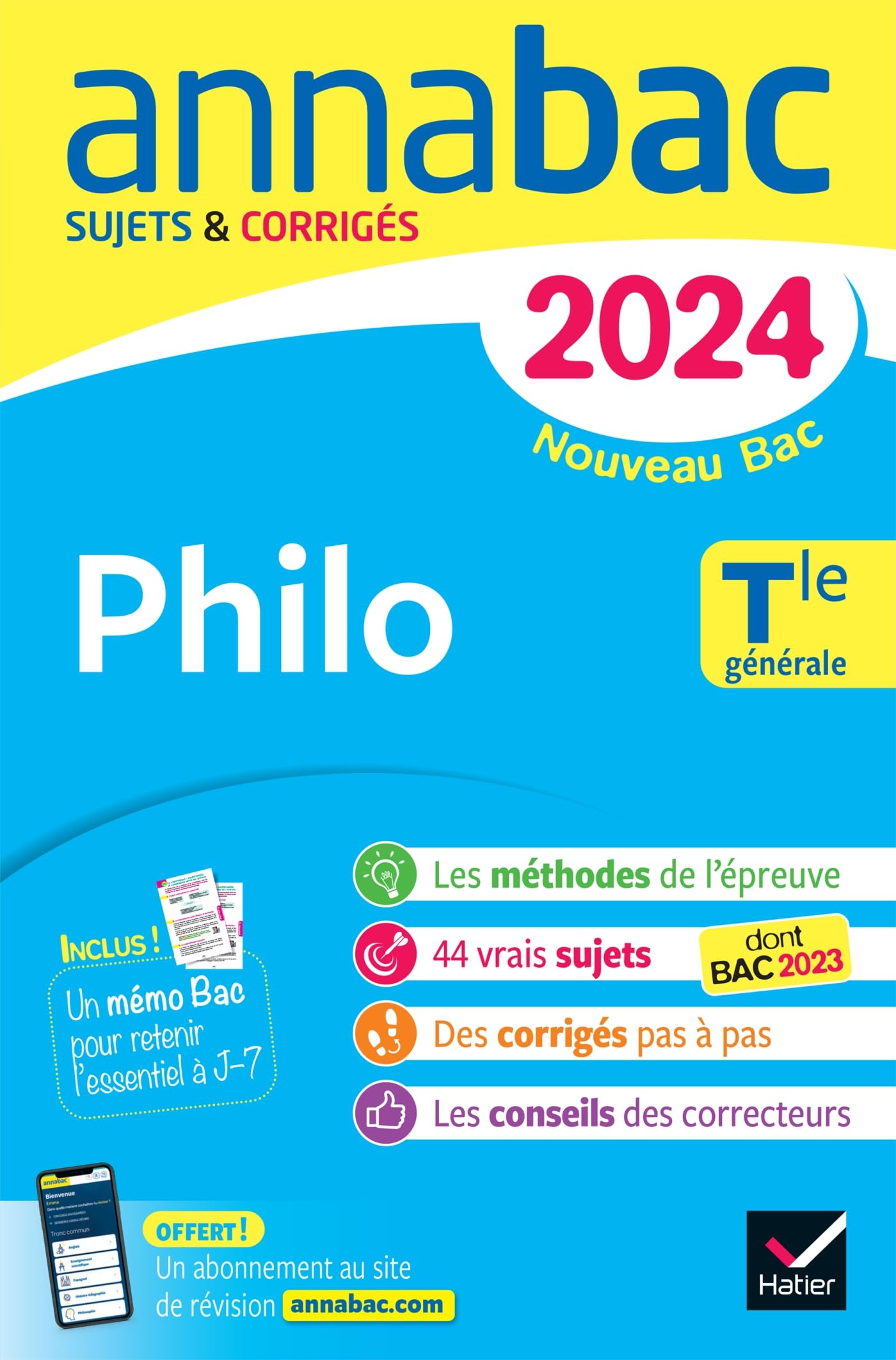Annales du bac Annabac 2024 Philo Tle générale: sujets corrigés nouveau Bac 9782278105748