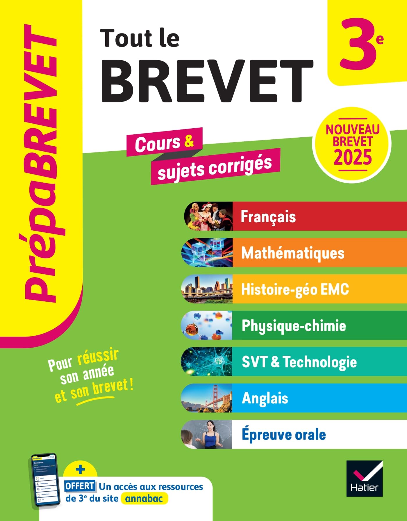 Prépabrevet - Tout le brevet 2025 - 3e (toutes les matières): tout-en-un pour réussir sa 3e et son brevet 9782401105911