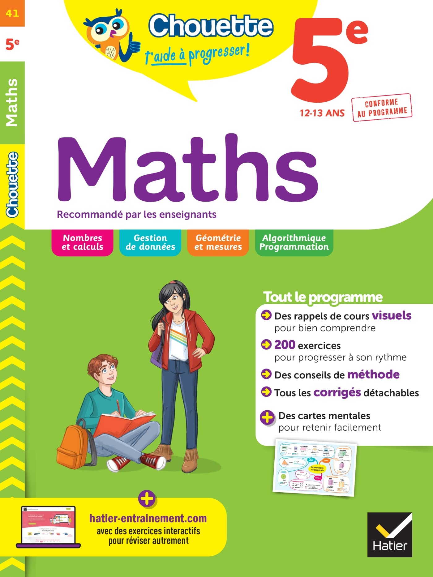 Chouette - Maths 5e: cahier de révision et d'entraînement recommandé par les enseignants 9782401084988