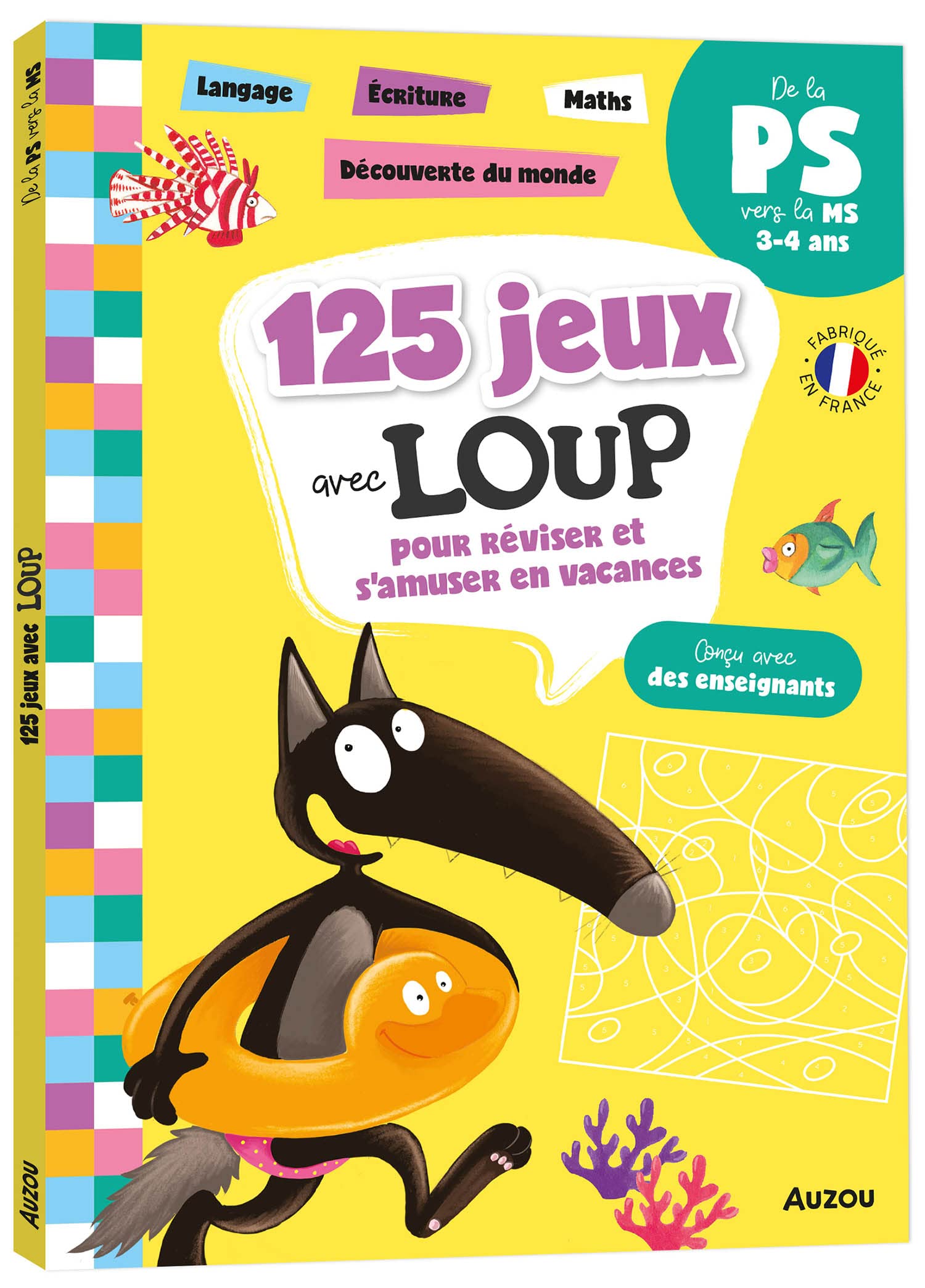 125 jeux avec loup de la ps à la ms - cahier de vacances 2025 9791039523080
