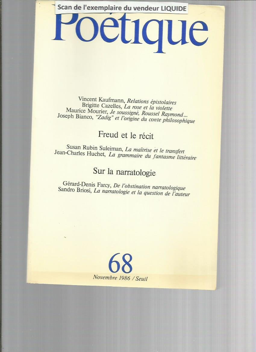 Poétique, numéro 68 9782020093927