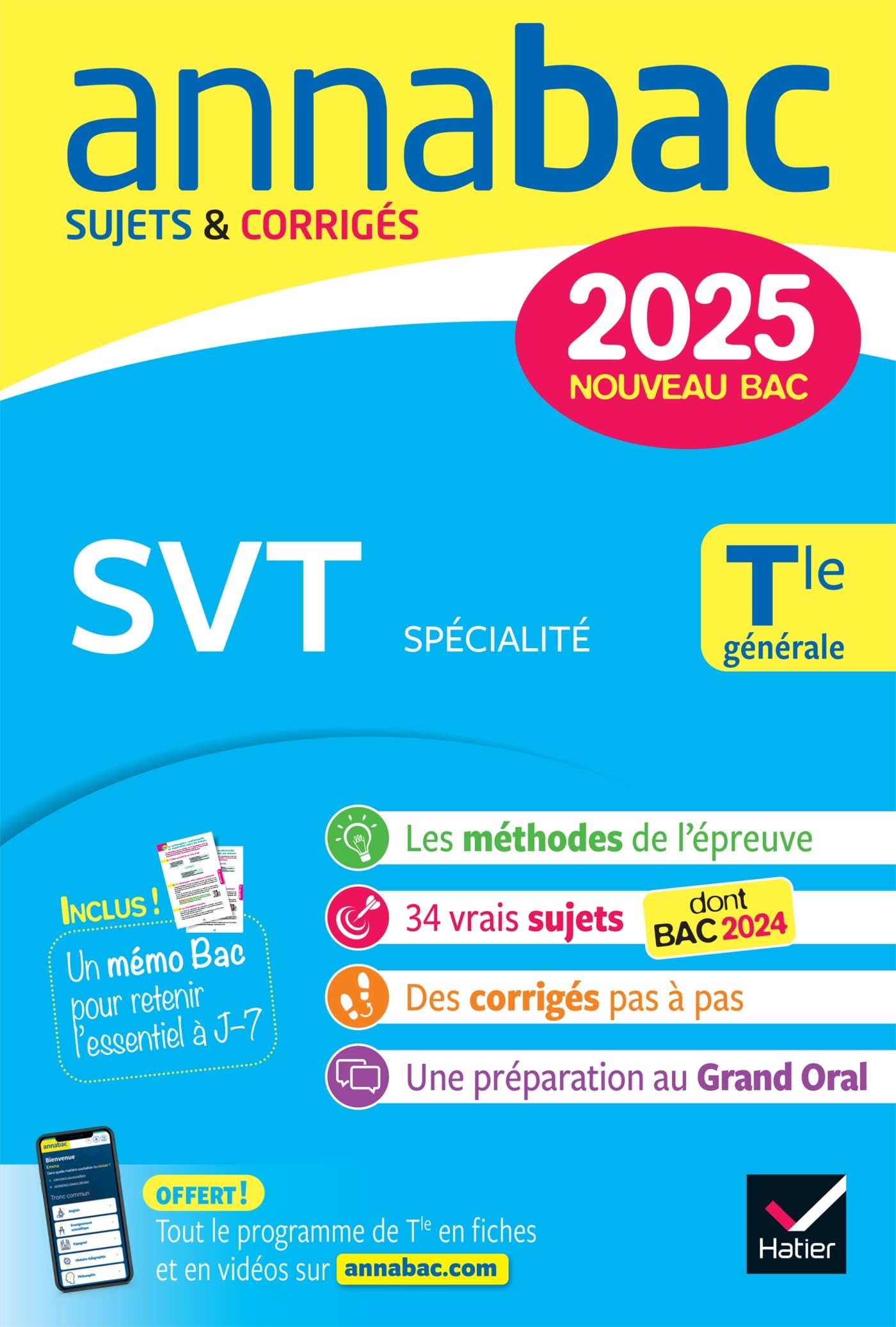 Annales du bac Annabac 2025 SVT Tle générale (spécialité): sujets corrigés & méthodes de l'épreuve de spécialité 9782401105560