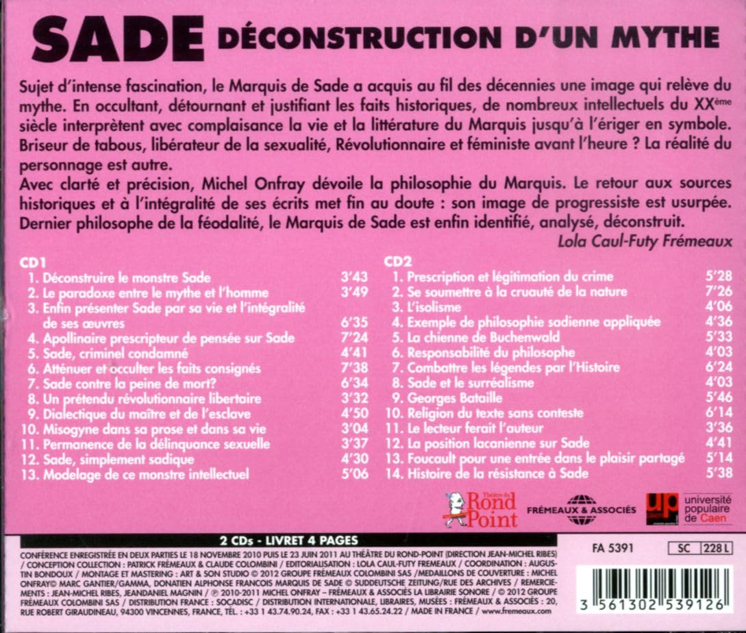 Sade : Deconstruction d'un Mythe 3561302539126