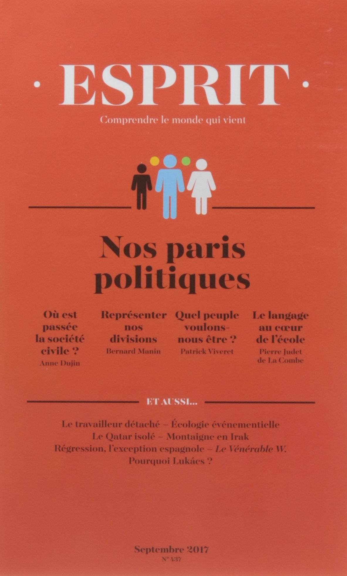 REVUE ESPRIT N 437 RENTRÉE POLITIQUE 9782372340250