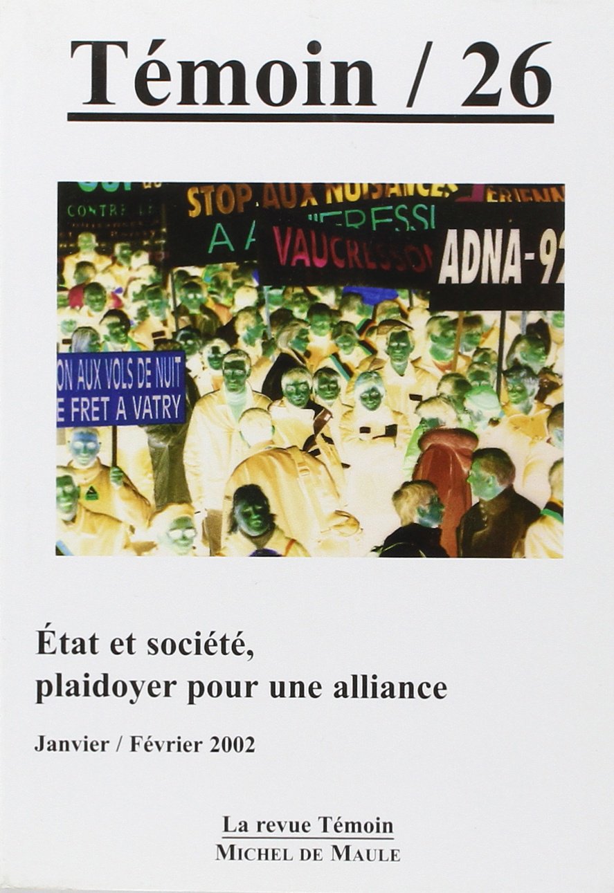ETAT ET SOCIETE, PLAIDOYER POUR UNE ALLIANCE 9782876231184