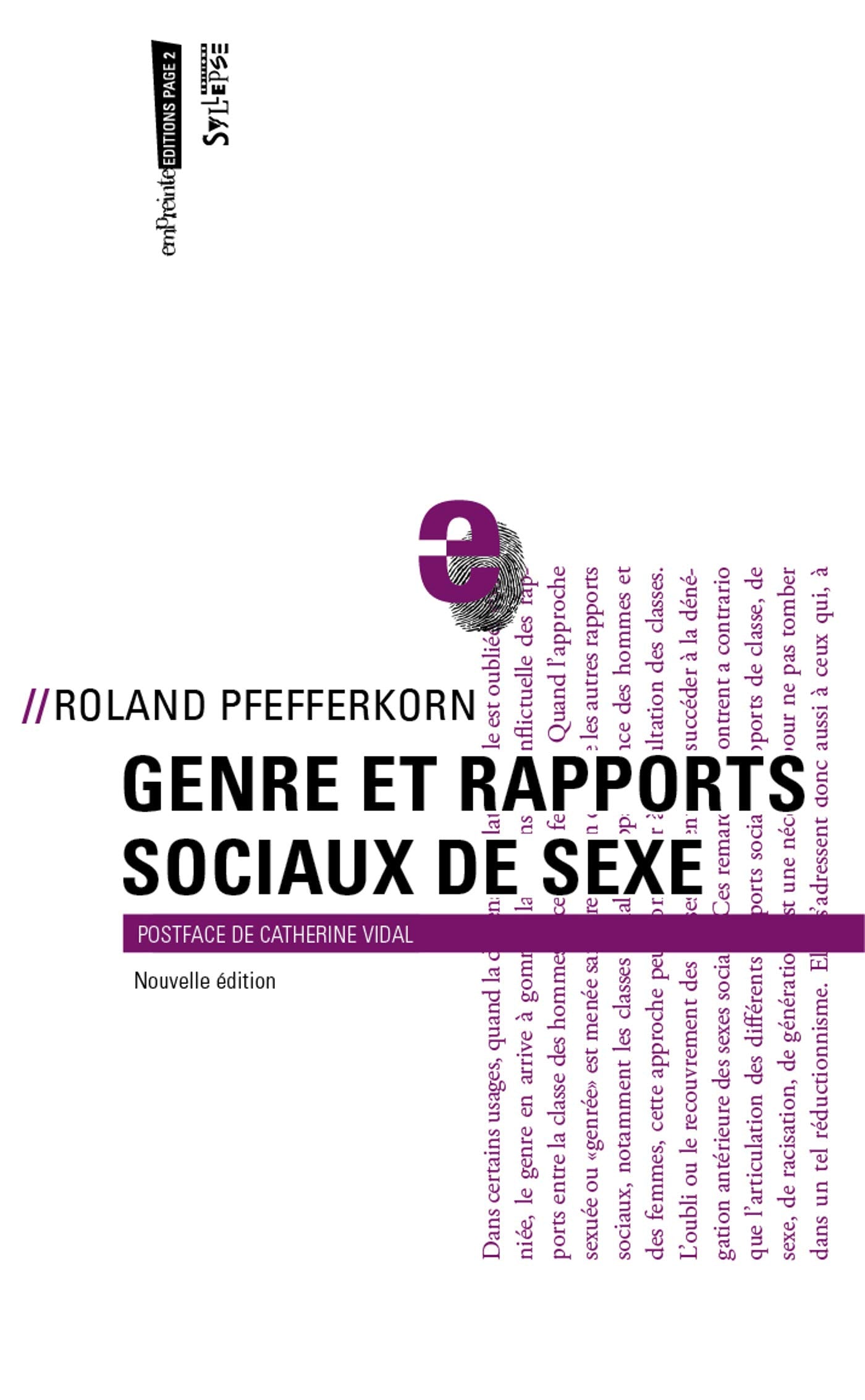 GENRE ET RAPPORTS SOCIAUX DE SEXE 9782849505229