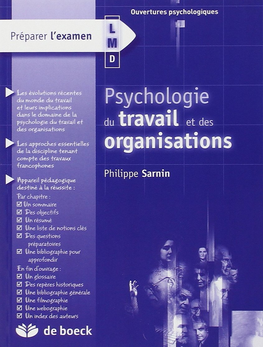 Psychologie du travail et des organisations 9782804155445