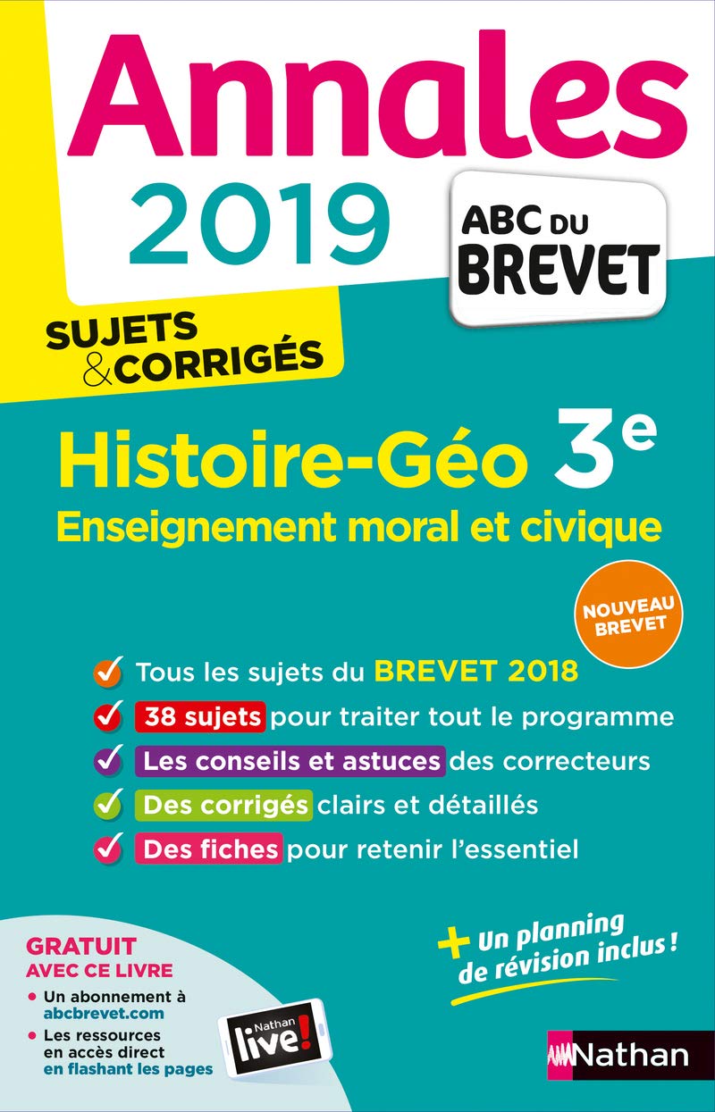 Annales ABC du Brevet 2019 - Histoire-Géographie-EMC 9782091573649