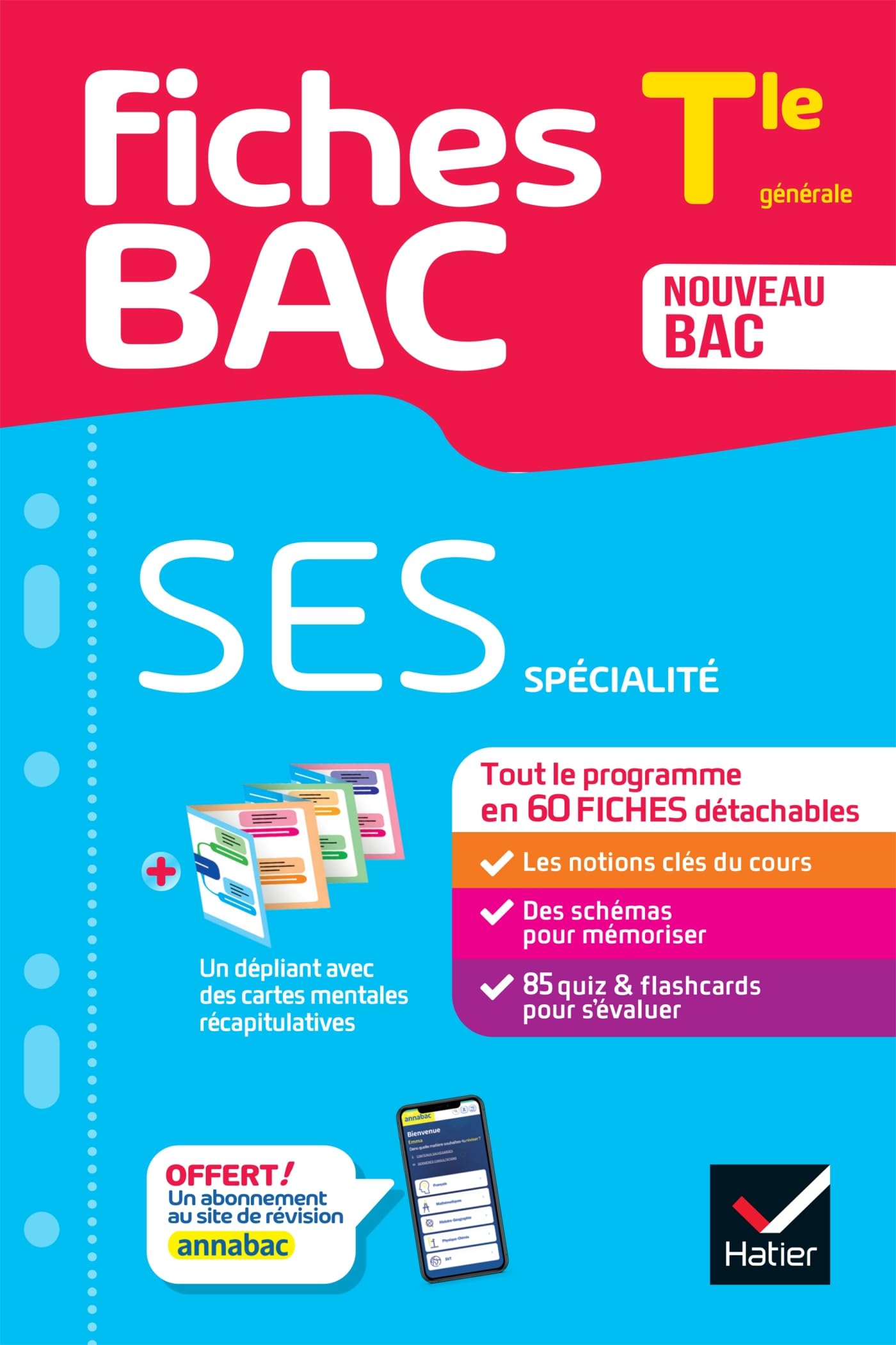 Fiches bac - SES Tle (spécialité) - Bac 2026: tout le programme en fiches de révision détachables 9782401104693