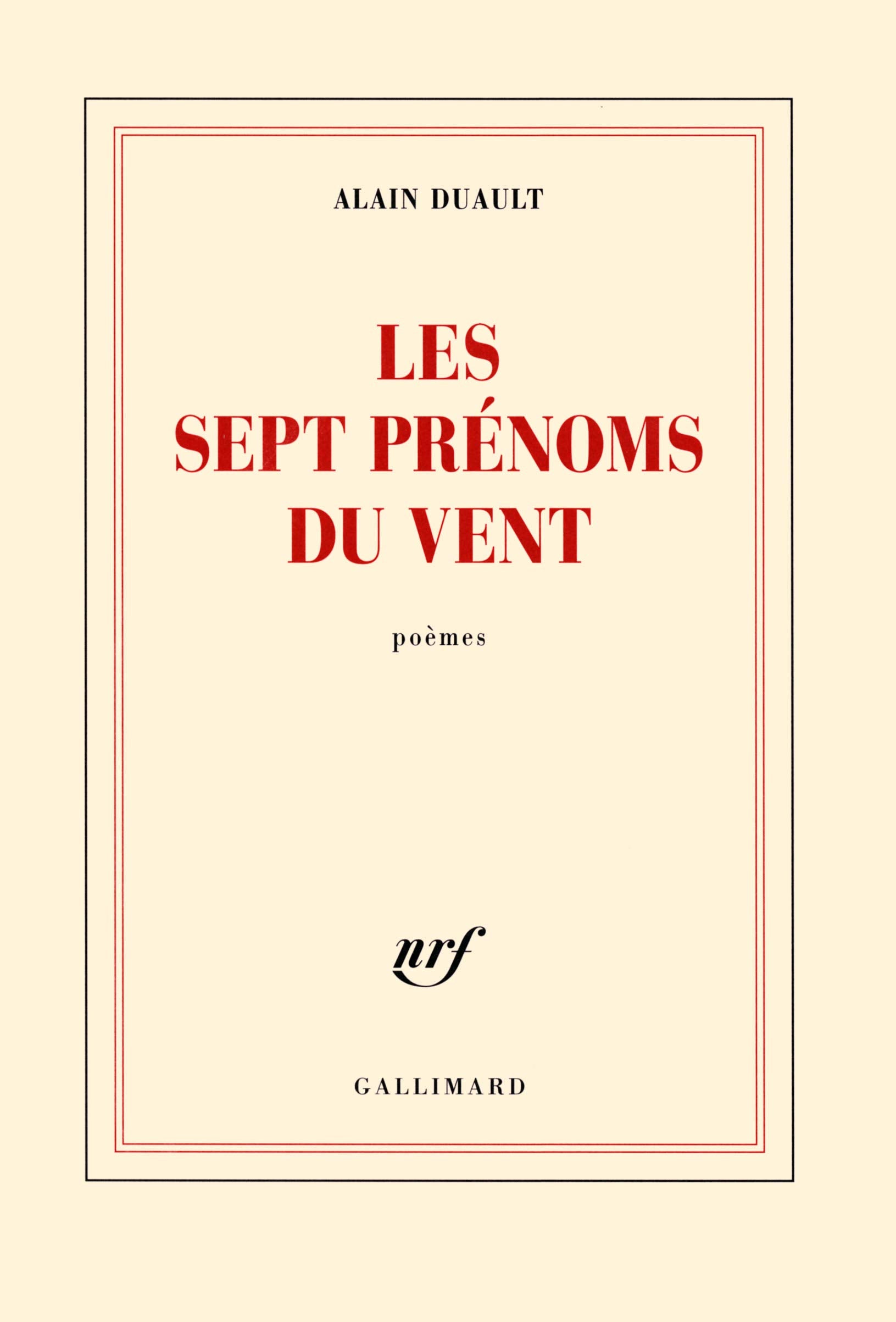 Les sept prénoms du vent 9782070138821