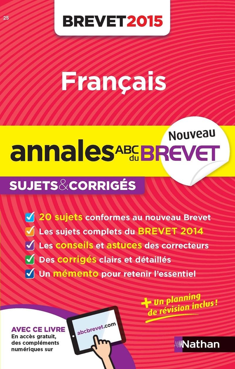 Annales ABC du BREVET 2015 Français 3e 9782091892412