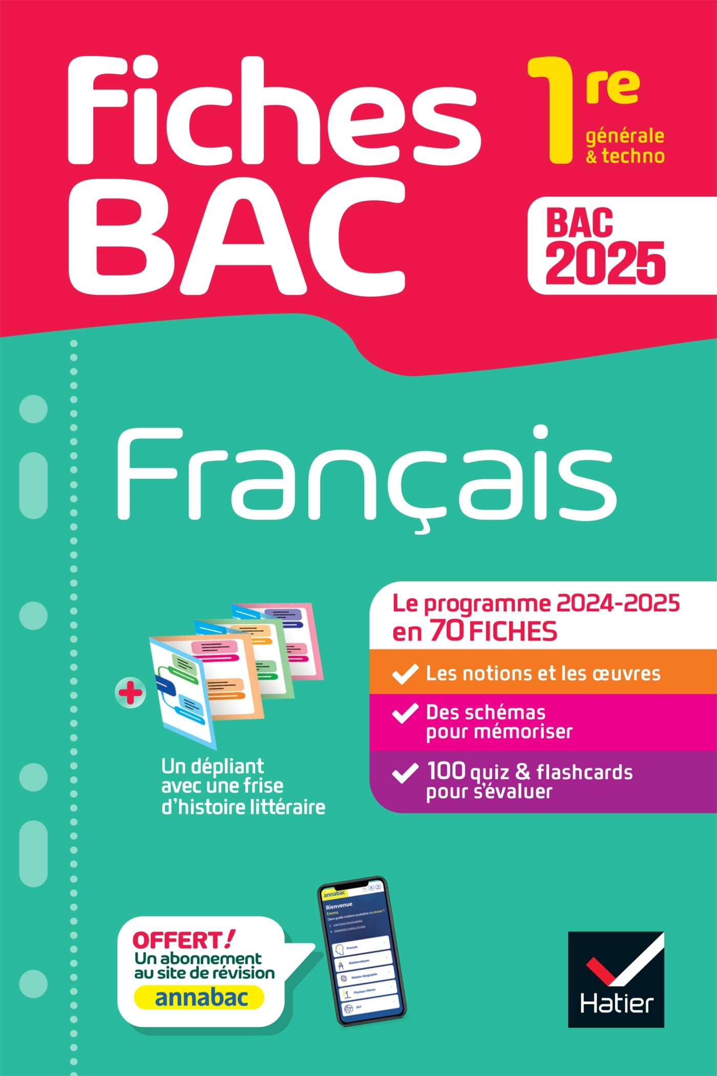 Fiches bac - Français 1re générale & techno Bac 2025: avec les oeuvres au programme 2024-2025 9782401105652
