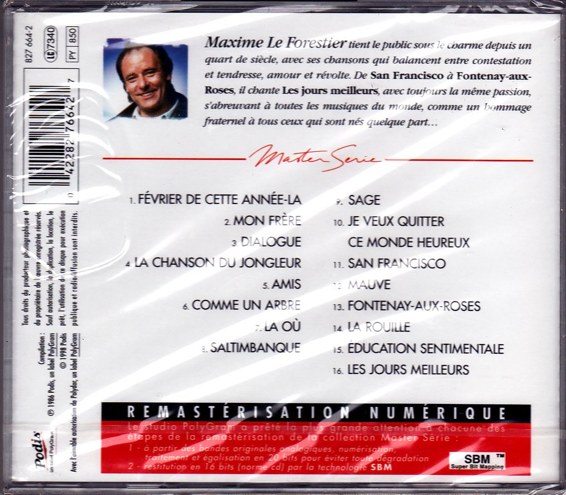 Master Serie : Maxime Le Forestier - Edition remasterisée avec livret 0042282766427