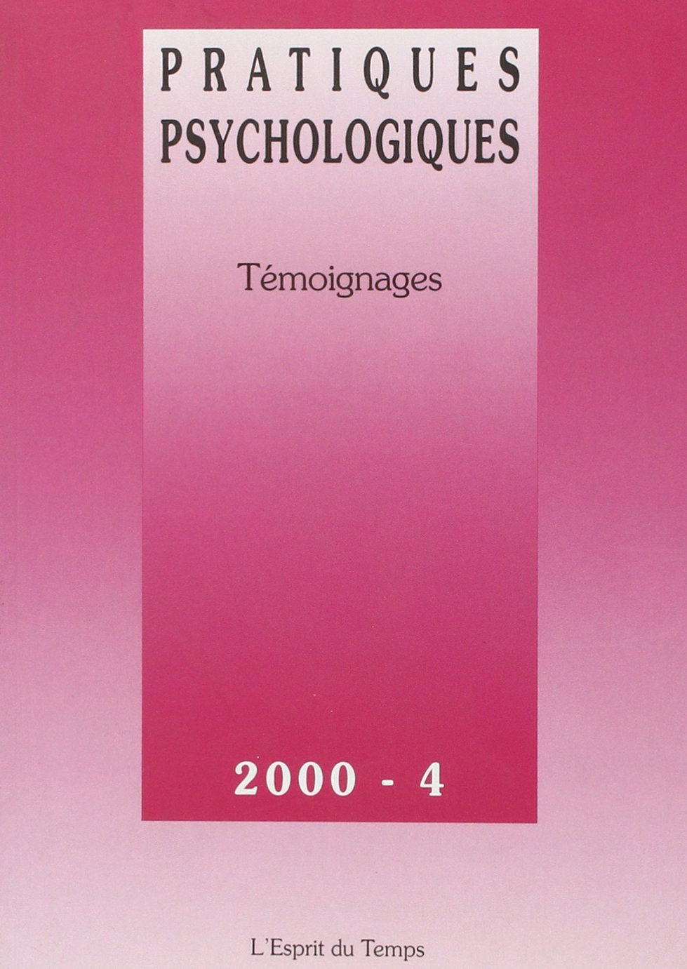 Pratiques psycho, 2000 : Prédictions 9782913062320