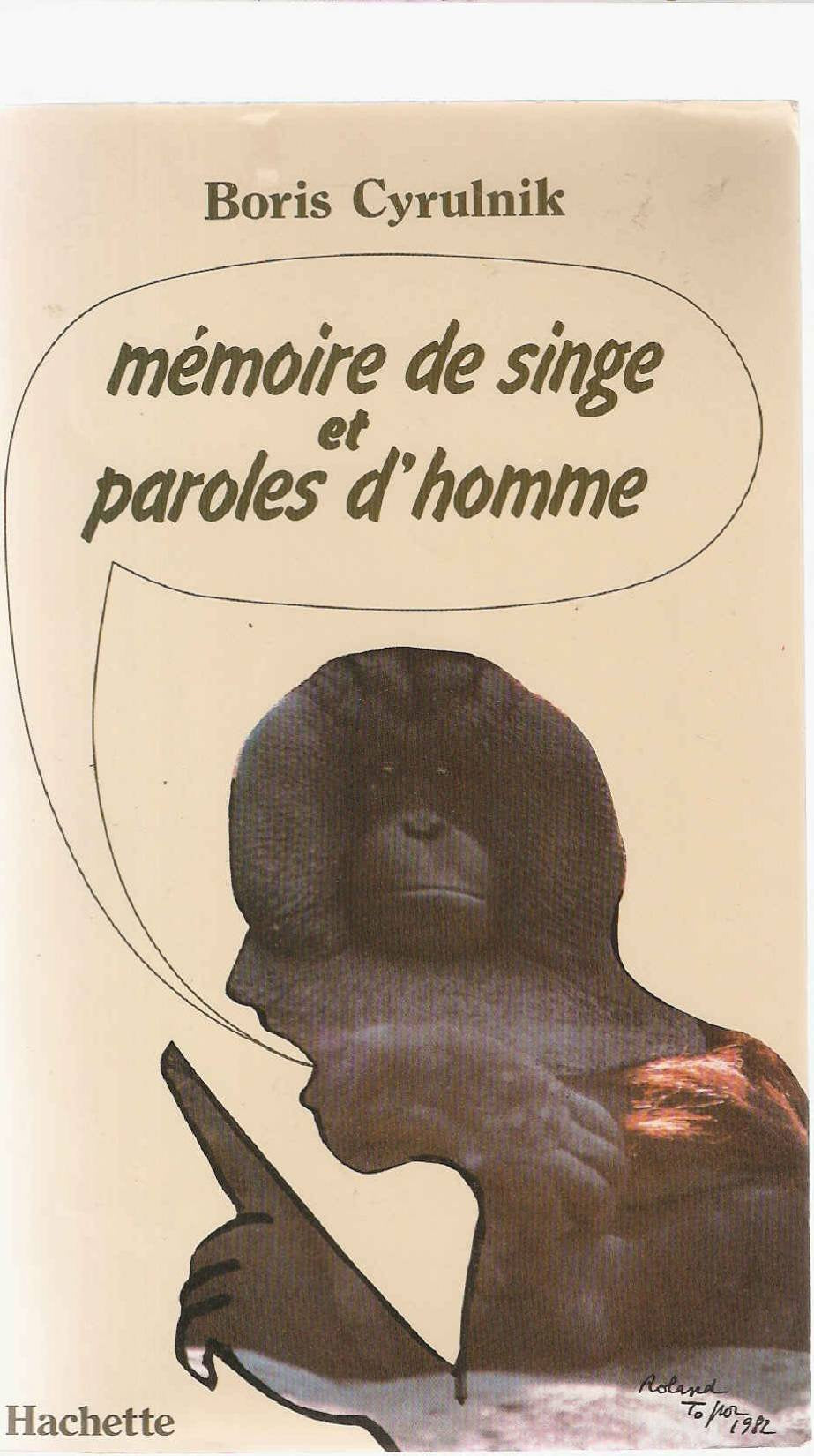 Mémoire de singe et paroles d'homme 9782010082269