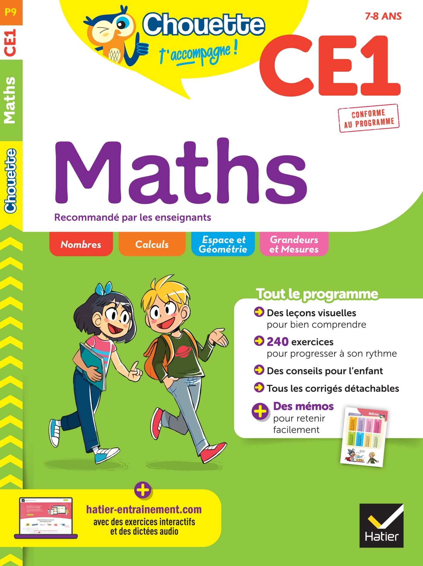 Chouette - Maths CE1: cahier d'entraînement recommandé par les enseignants 9782401084414