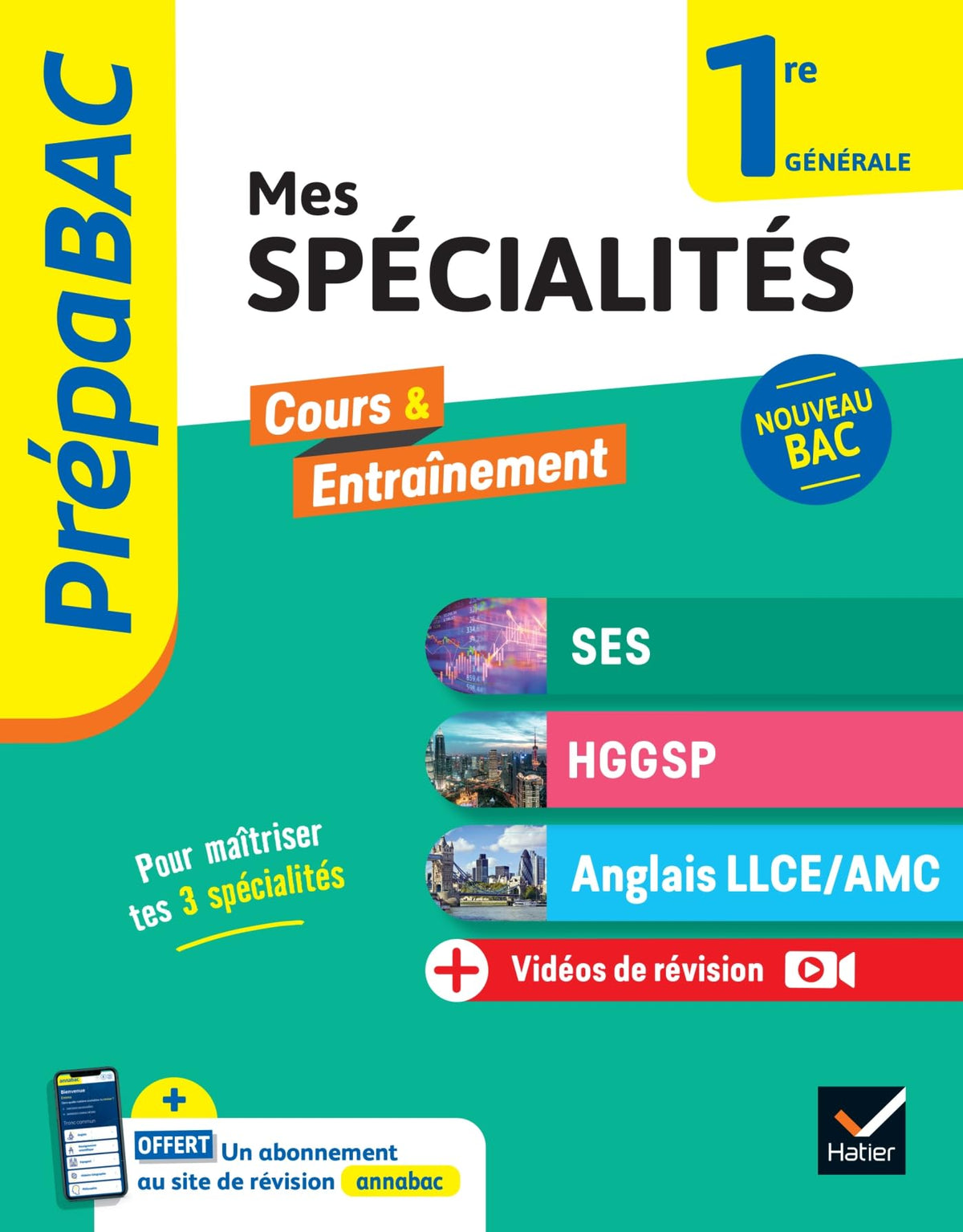Prépabac - Mes spécialités SES, HGGSP, Anglais LLCE/ AMC 1re générale - 2026-2027: tout-en-un (programme de Première) 9782401094864