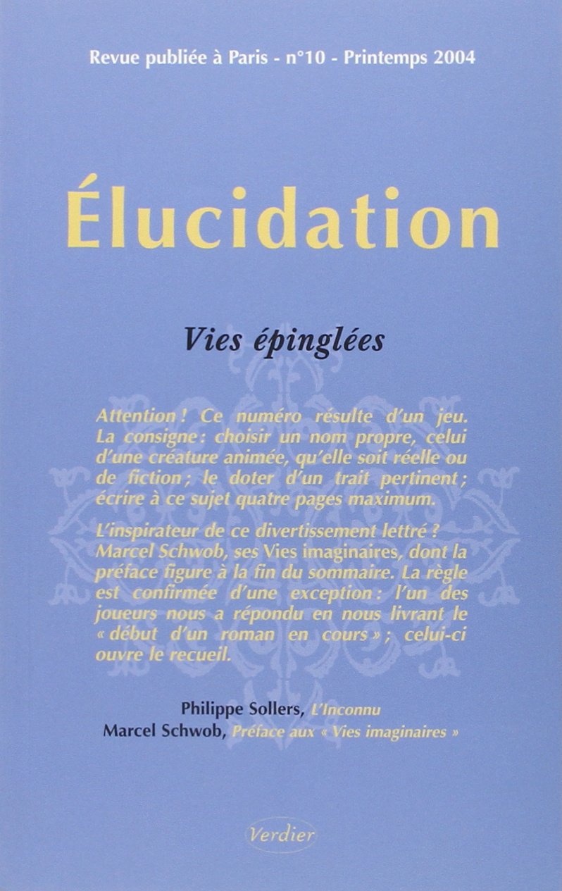 Elucidation, numéro 10 9782864324072