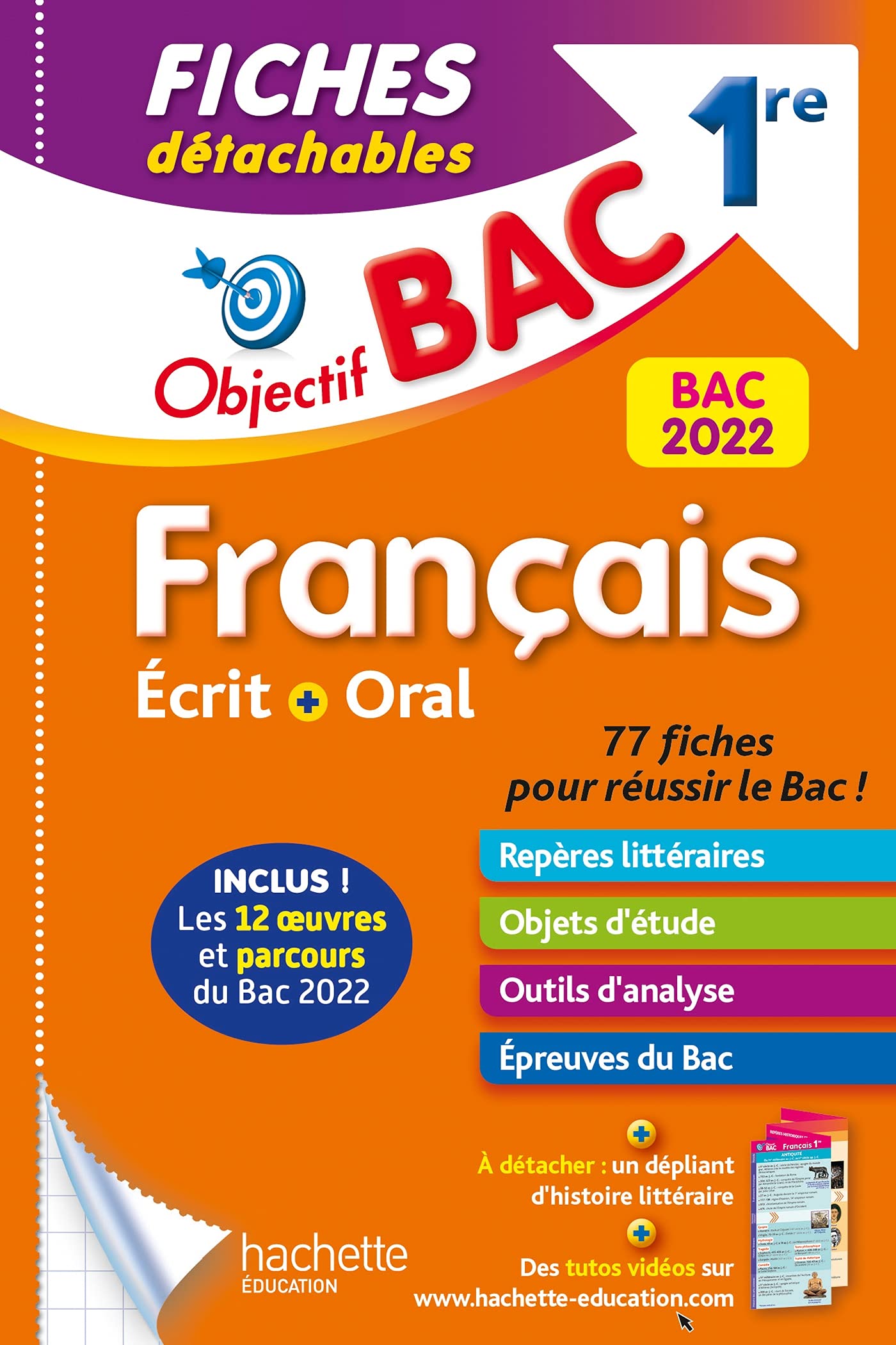 Objectif BAC Fiches détachables Français 1re BAC 2022 9782017150978