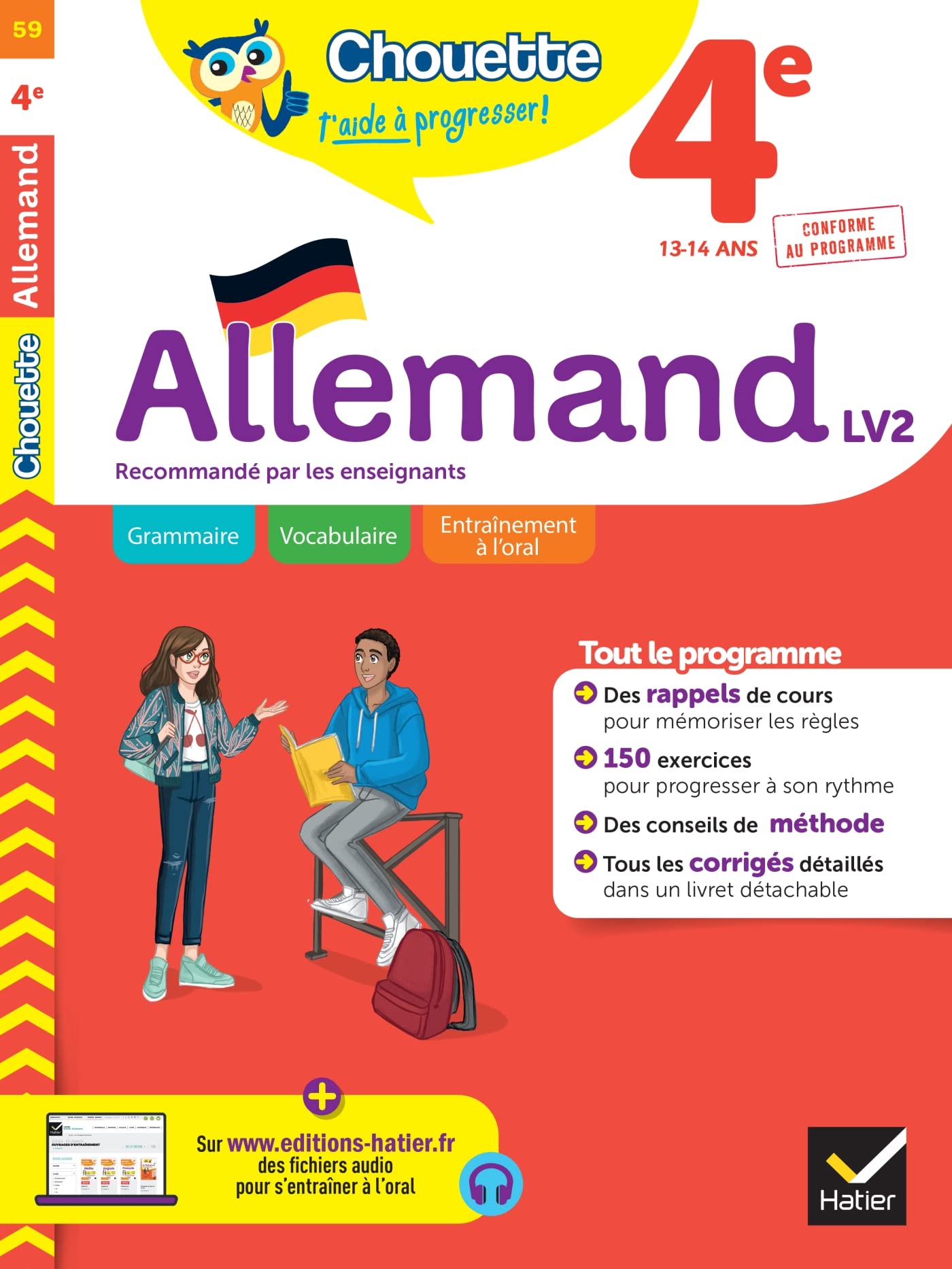 Chouette - Allemand 4e - LV2 (A1+, A2): cahier de révision et d'entraînement recommandé par les enseignants 9782401085190