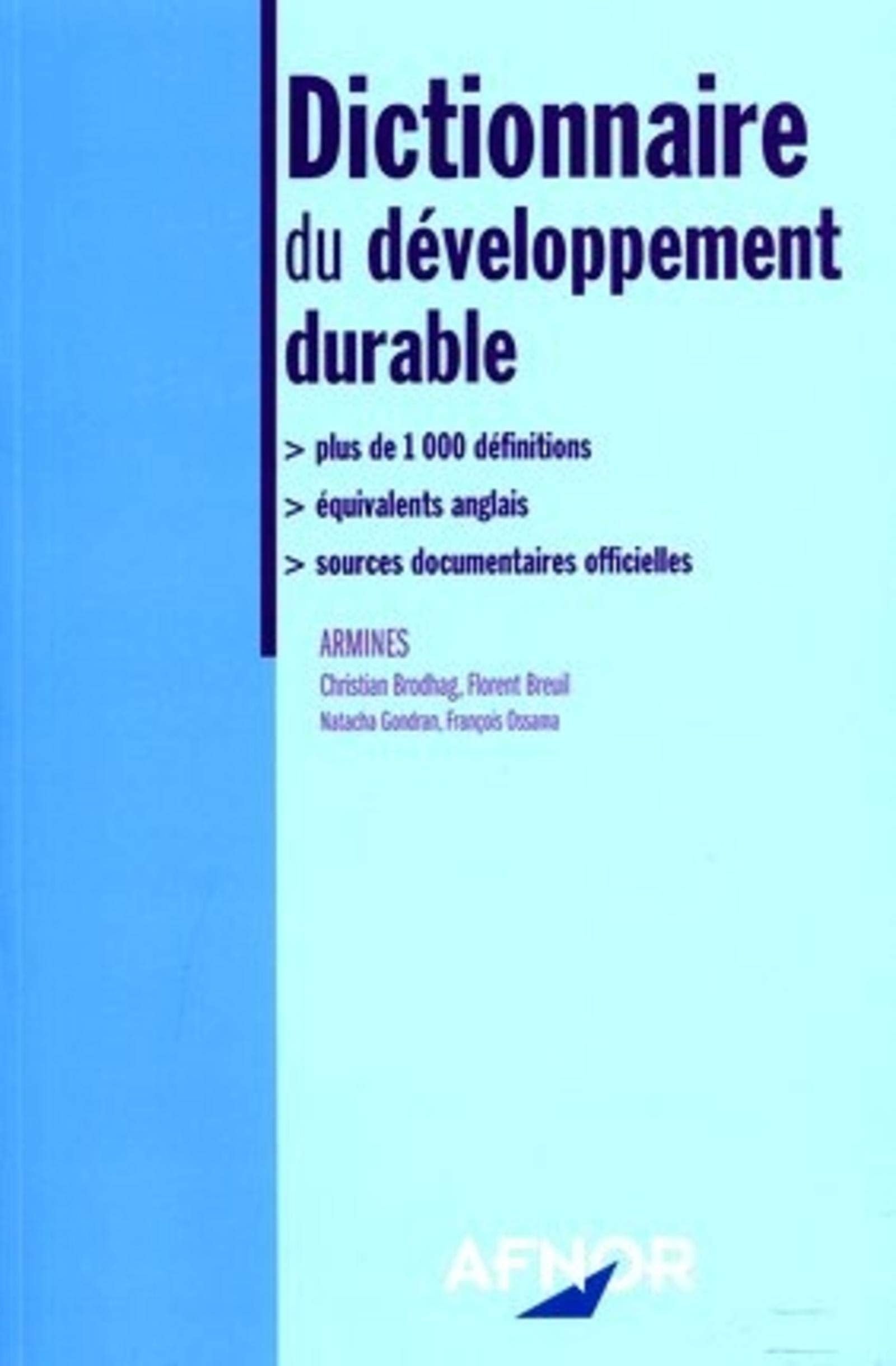 Dictionnaire du développement durable 9782124869336