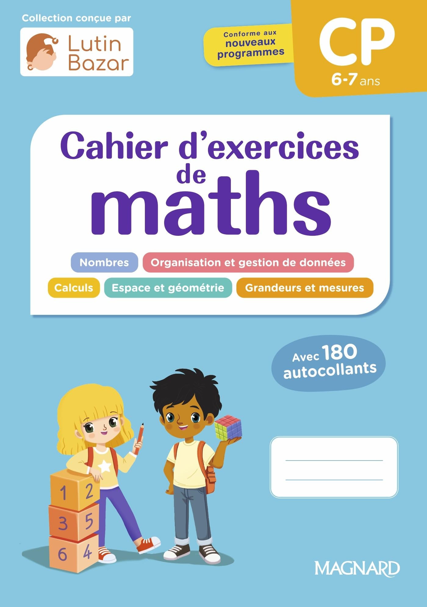 Cahier d'exercices maths CP: Une collection conçue par Lutin Bazar 9782210783638